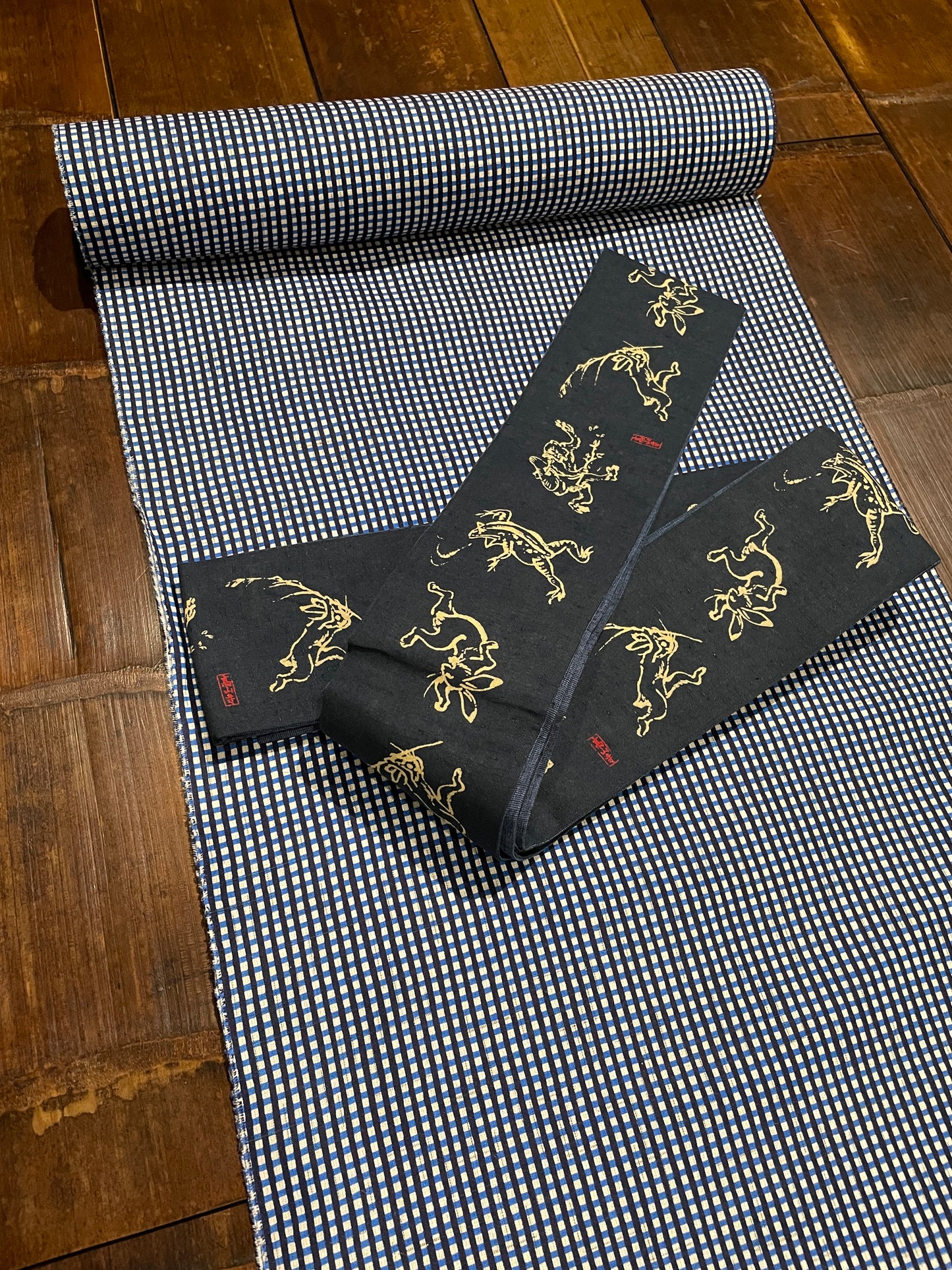 本染メンズゆかた「角通し」