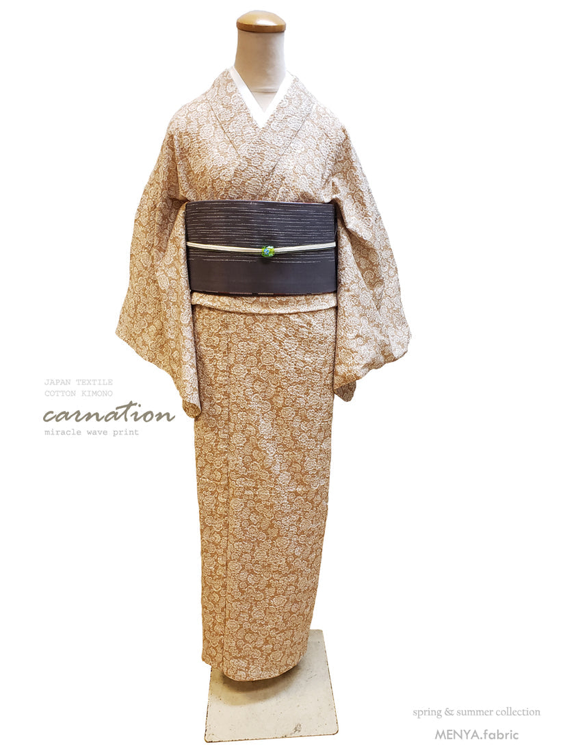 (KUON) Cotton Kimono "Carnation" (Ladies' Ready-to-Wear/M size)