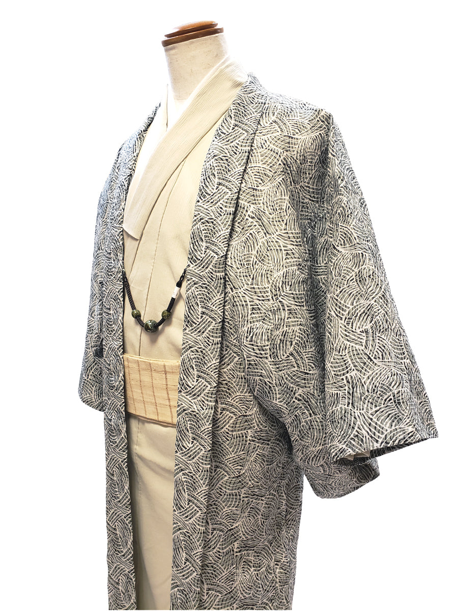 (SUI MEN) Cotton Haori "Uzu Uzu" Men's Ready-to-Wear (L size)
