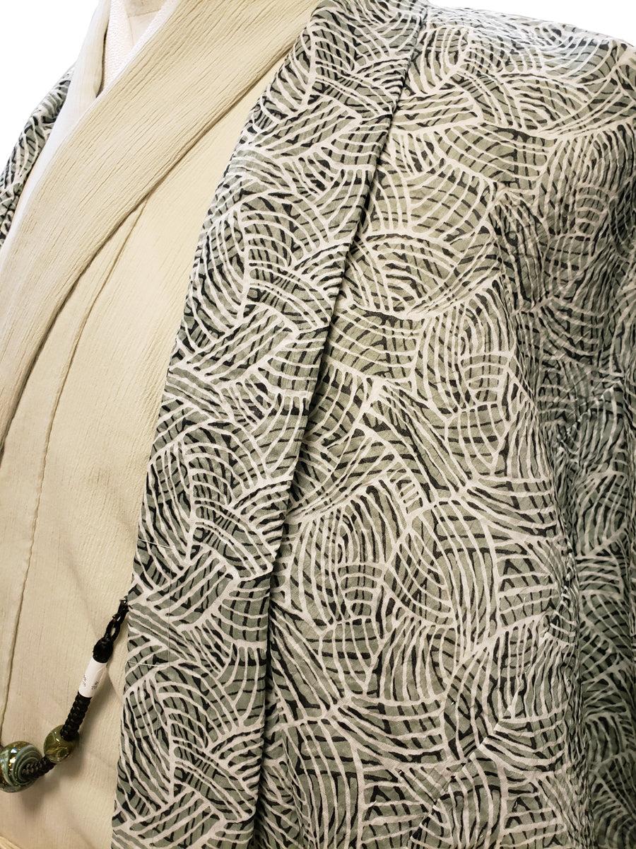 (SUI MEN) Cotton Haori "Uzu Uzu" Men's Ready-to-Wear (L size)