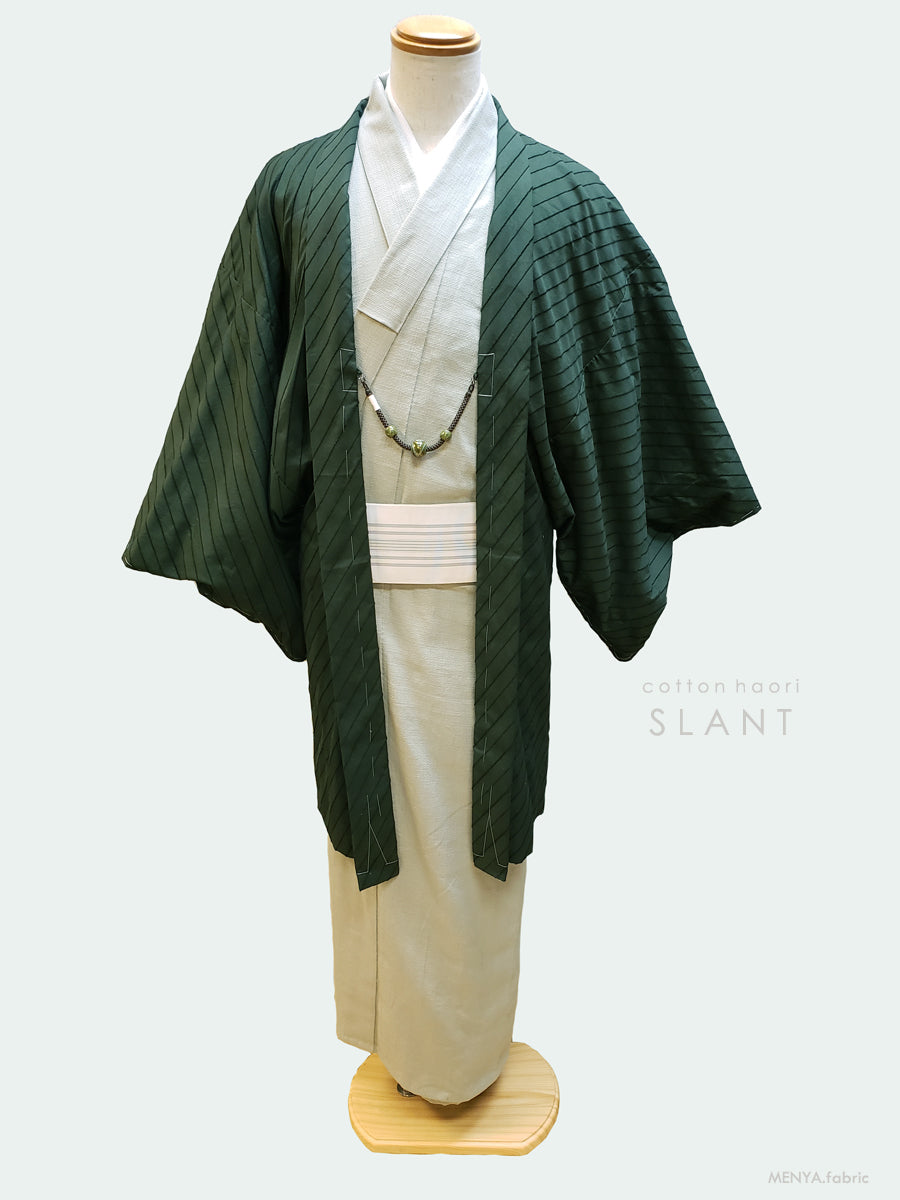 (SUI MEN)木綿羽織「SLANT/jacquard cotton」単仕立て付き