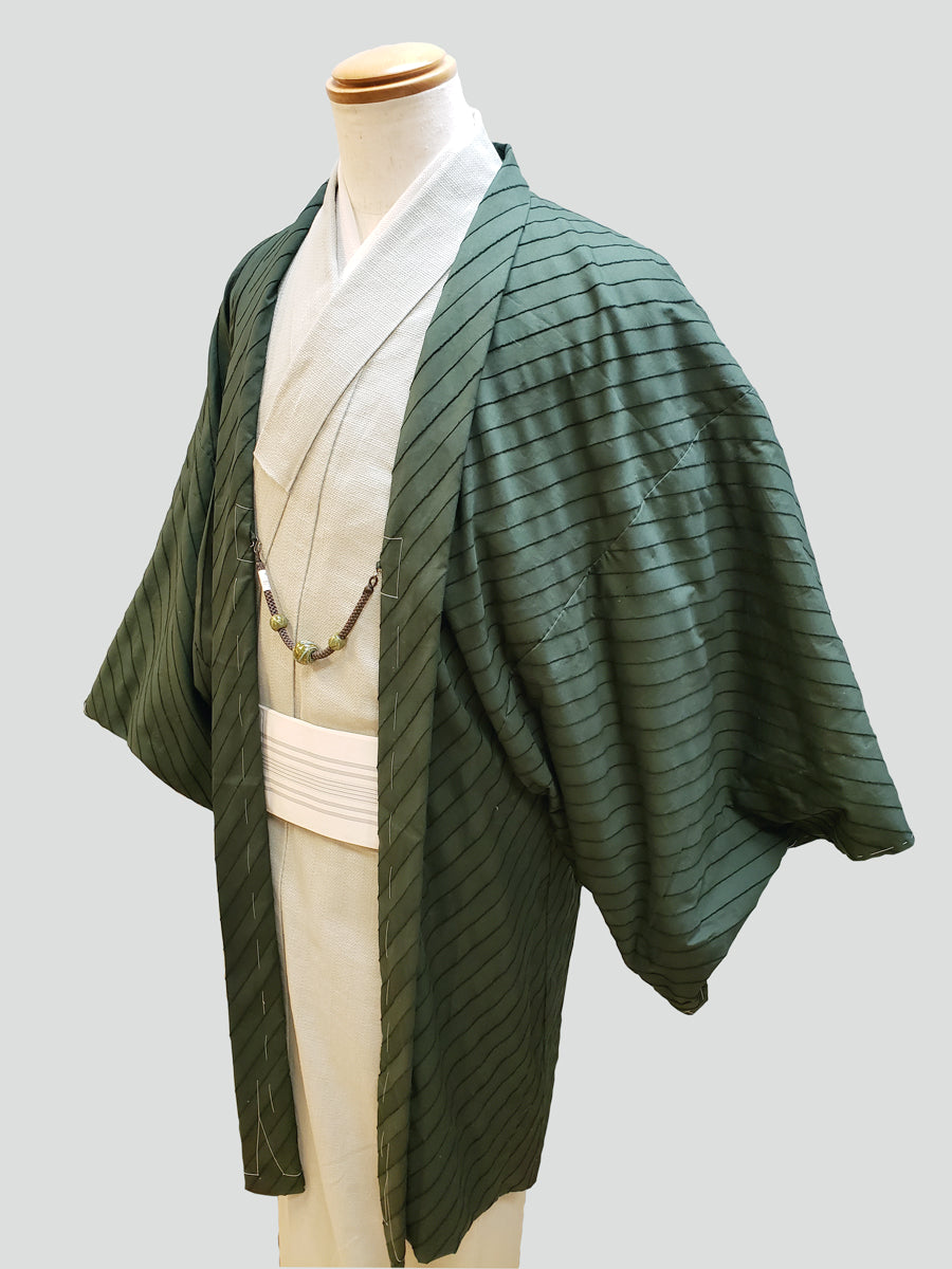 (SUI MEN)木綿羽織「SLANT/jacquard cotton」単仕立て付き