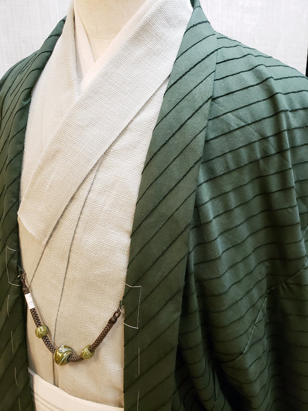 (SUI MEN)木綿羽織「SLANT/jacquard cotton」単仕立て付き