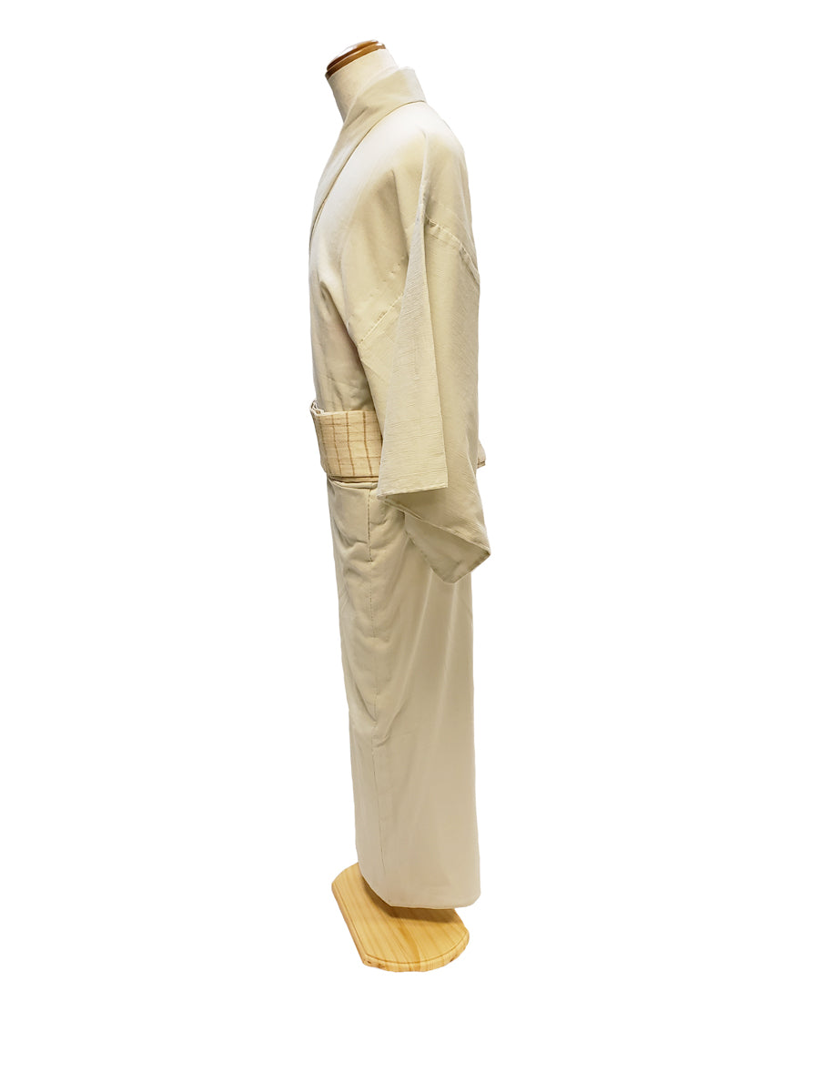 (SUI MEN) Cotton Kimono "Takashima Chijimi Yoryu" with Single Tailoring