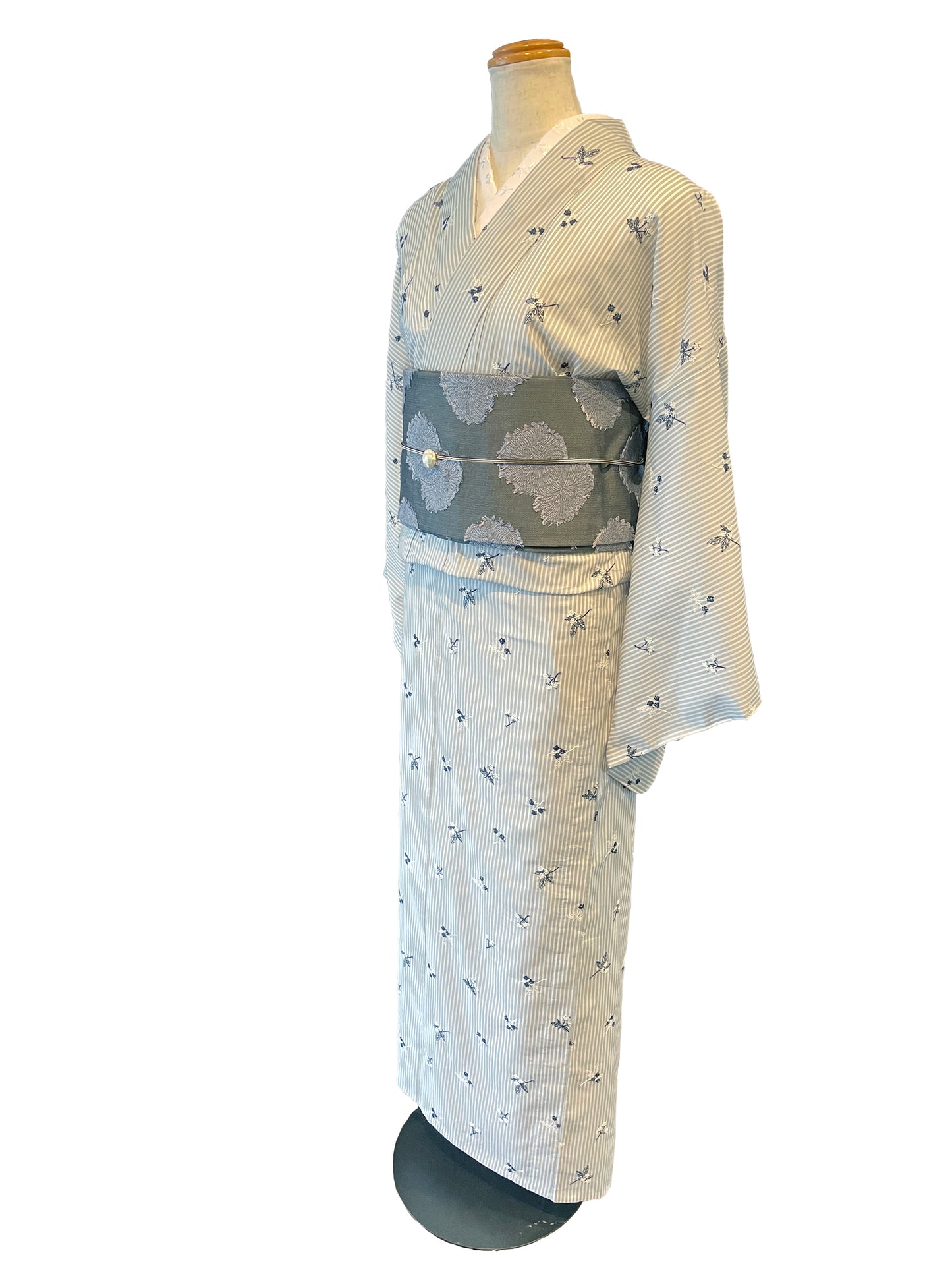 (KUON)刺繍コットン着物「綿花-MENKA」単仕立て付き