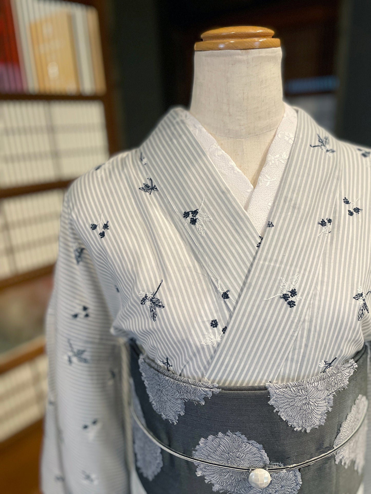 (KUON)刺繍コットン着物「綿花-MENKA」単仕立て付き