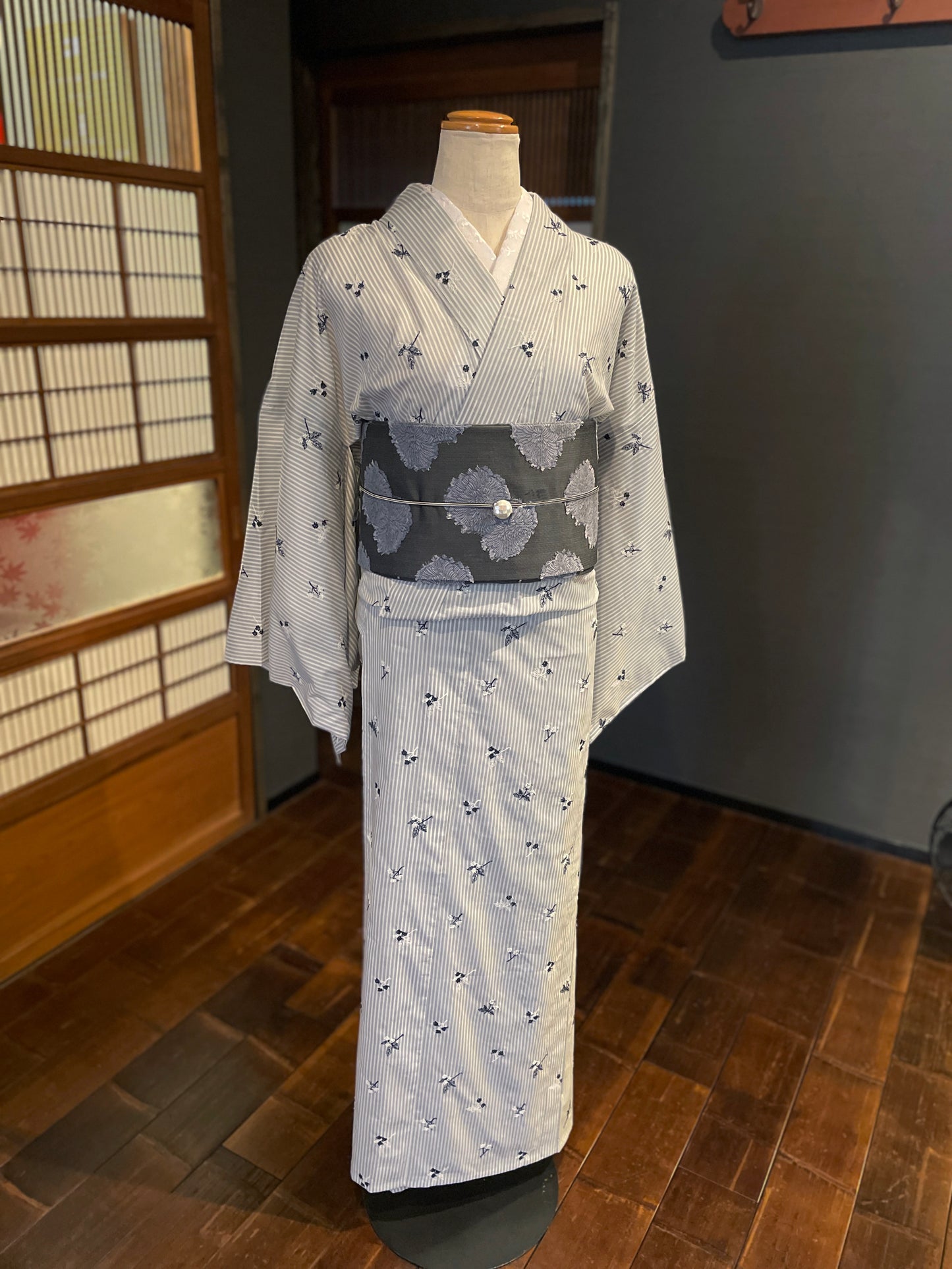 (KUON)刺繍コットン着物「綿花-MENKA」単仕立て付き