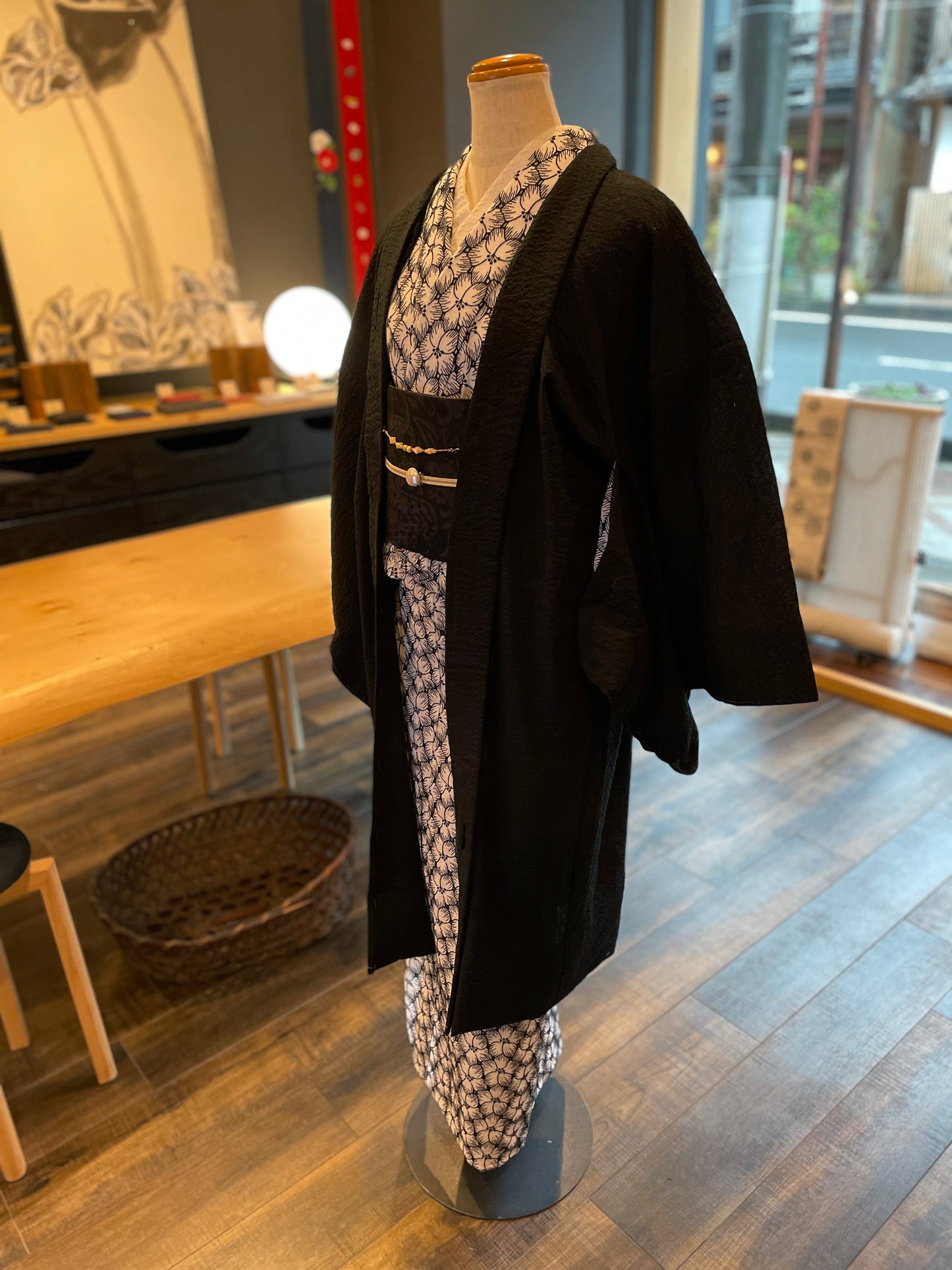 (KUON) Cotton lace kimono "Marriage" with single tailoring