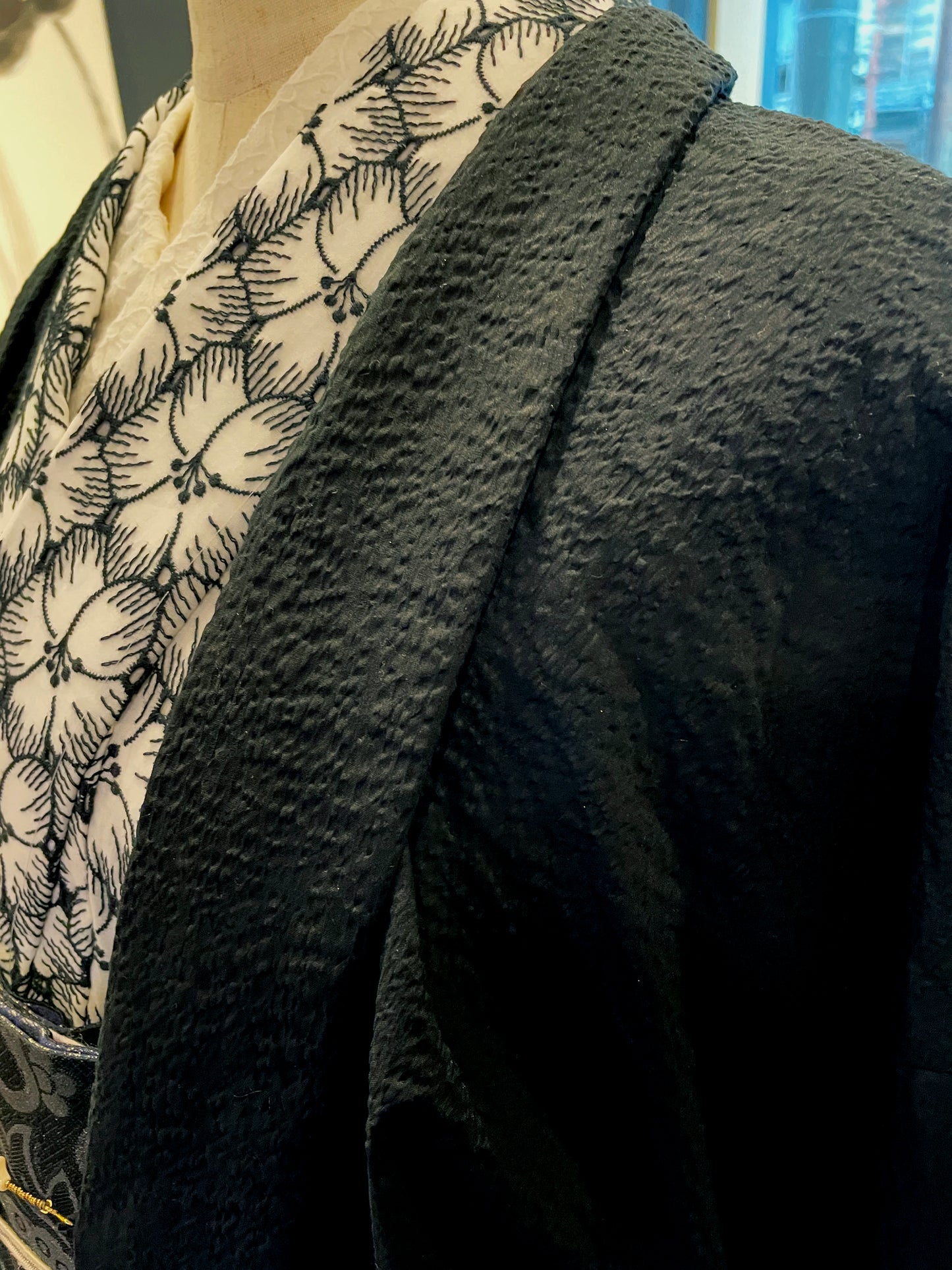 (KUON) Cotton lace kimono "Marriage" with single tailoring