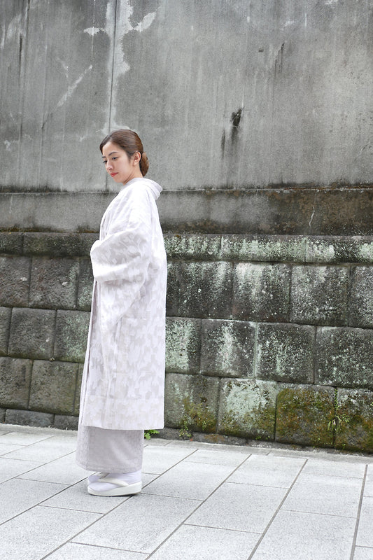 (KUON) Cotton Haori "PEONY" with single tailoring (suitable for kimono tailoring)