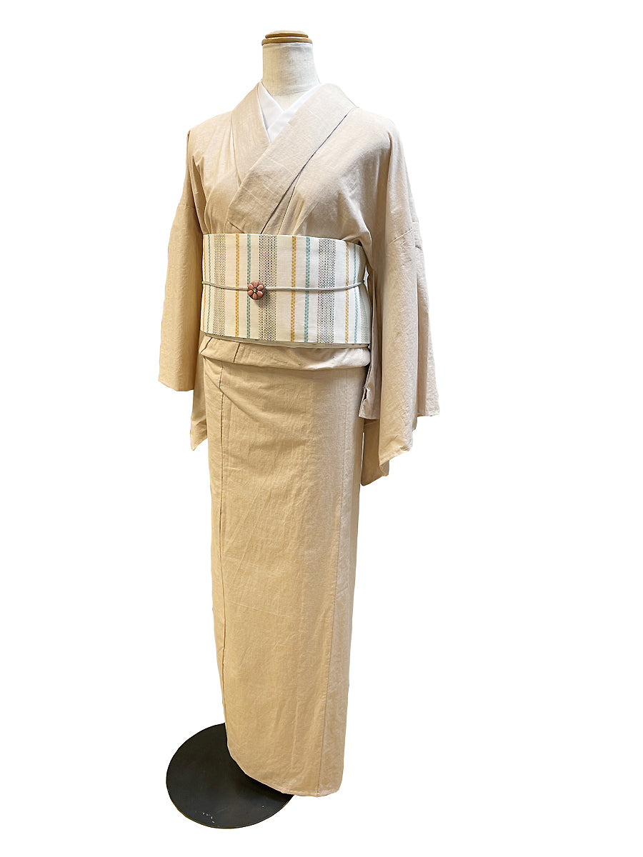 (KUON) Organic Cotton Kimono "Ease" with Single-ply
