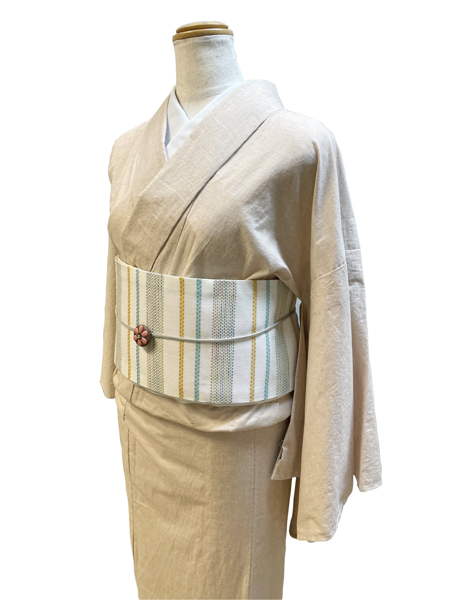 (KUON) Organic Cotton Kimono "Ease" with Single-ply