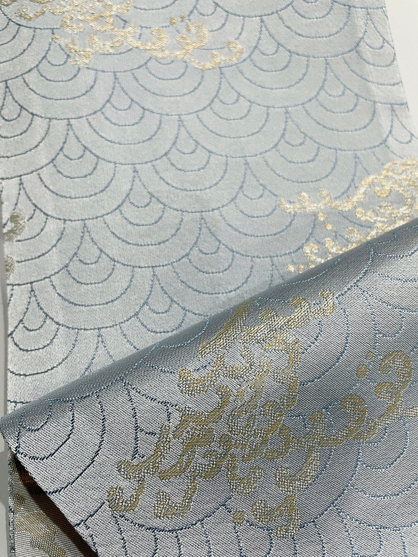 於いち(OICHI SILK)の半巾帯「正倉院文様/牡丹」リバーシブル