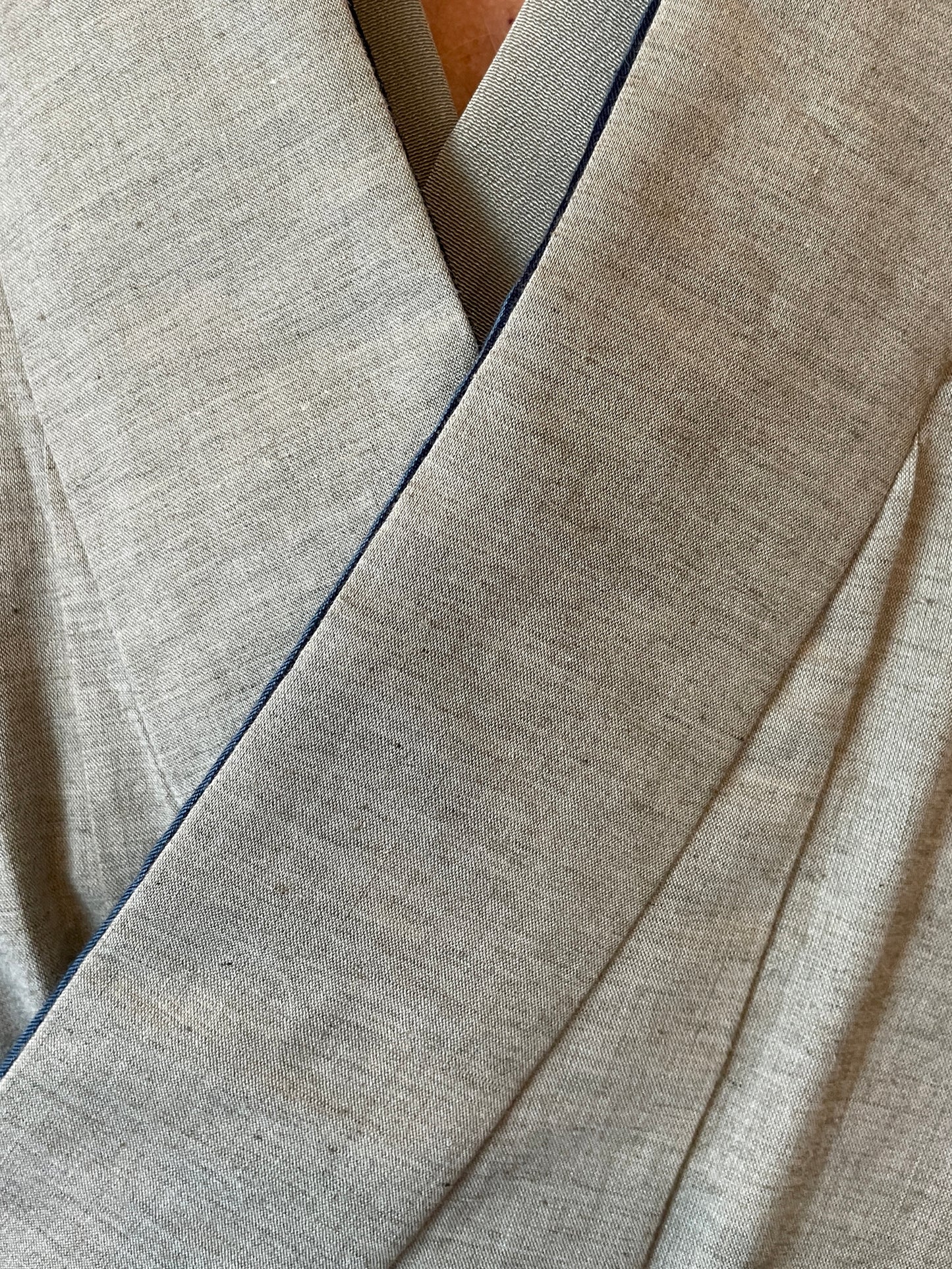 (SUI MEN/Pret-a-porter) Cotton linen kimono "Cotton linen/Yatarashima" Men's size L/single-ply/with lining