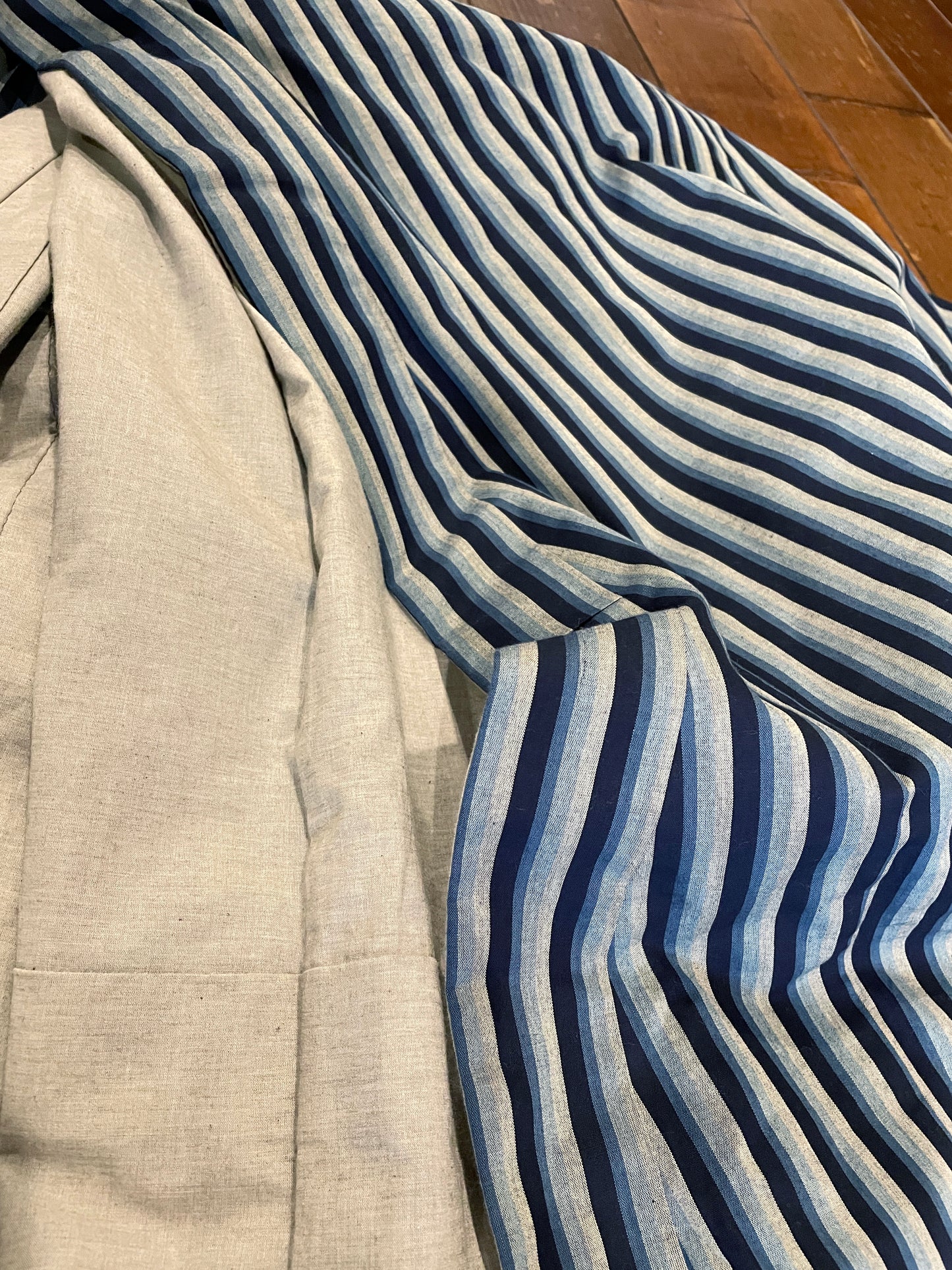 (SUI MEN/Pret-a-porter) Cotton linen kimono "Cotton linen/Yatarashima" Men's size L/single-ply/with lining