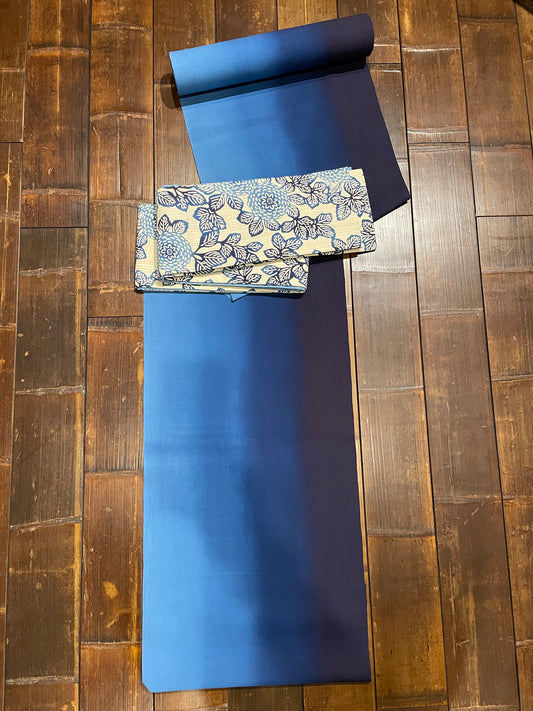 (三勝染)藍ぼかし木綿布「男女仕立て対応」