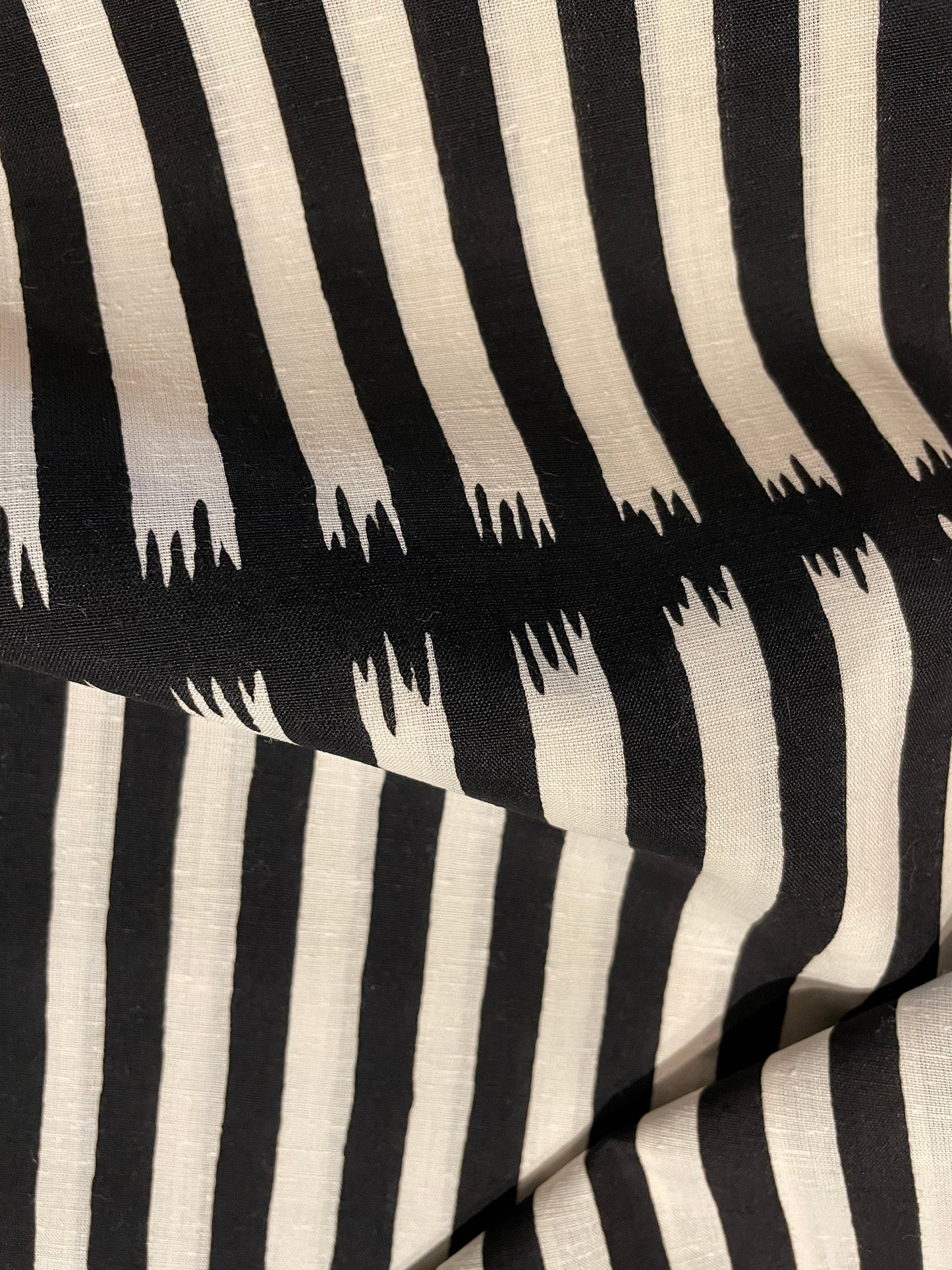 Sankatsuzome "Cotton Tsumugi Yukata/Stripes/Black & White"