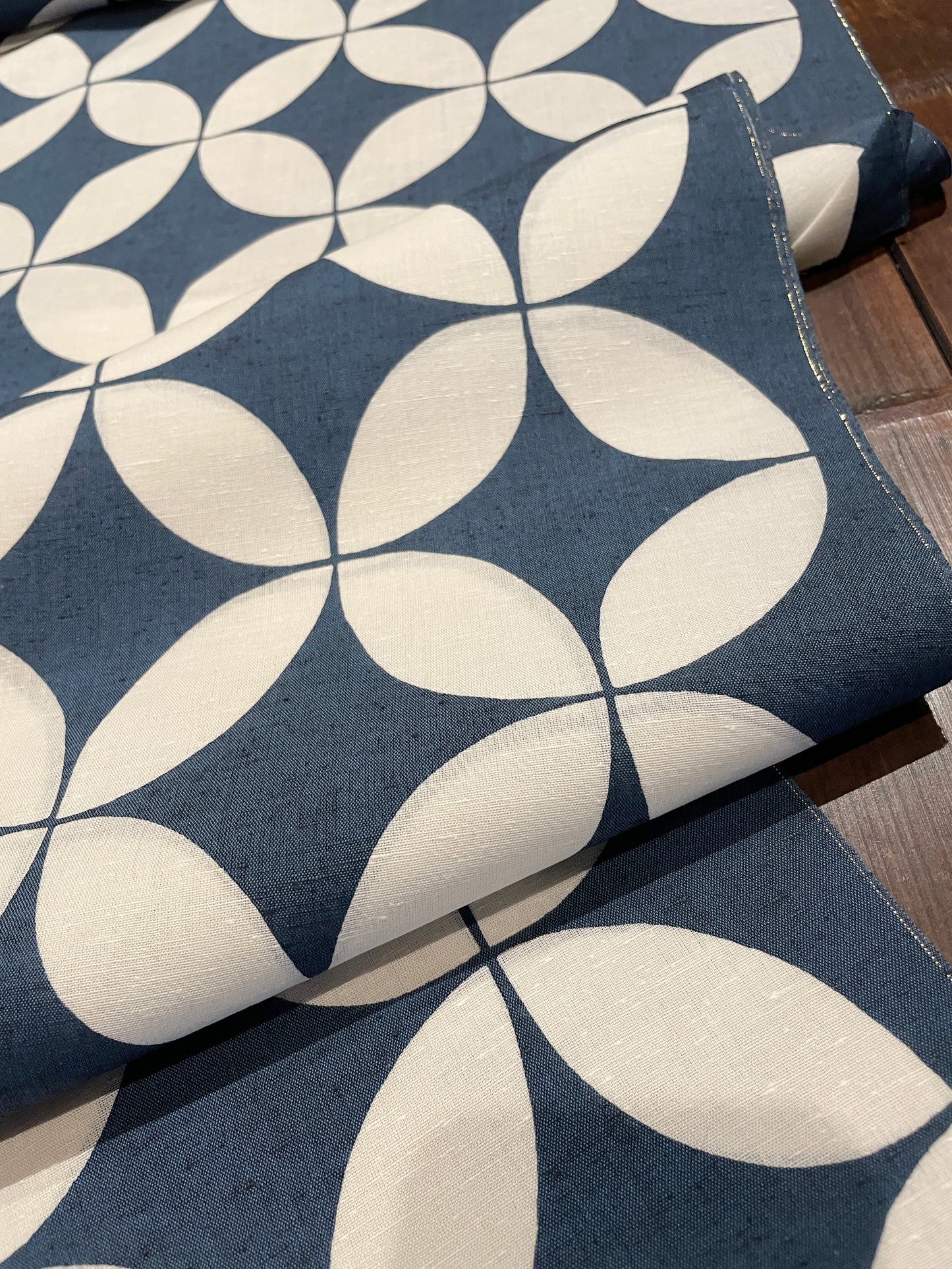 三勝染ゆかた「紺地七宝柄」 ※フルオーダー仕立て付き