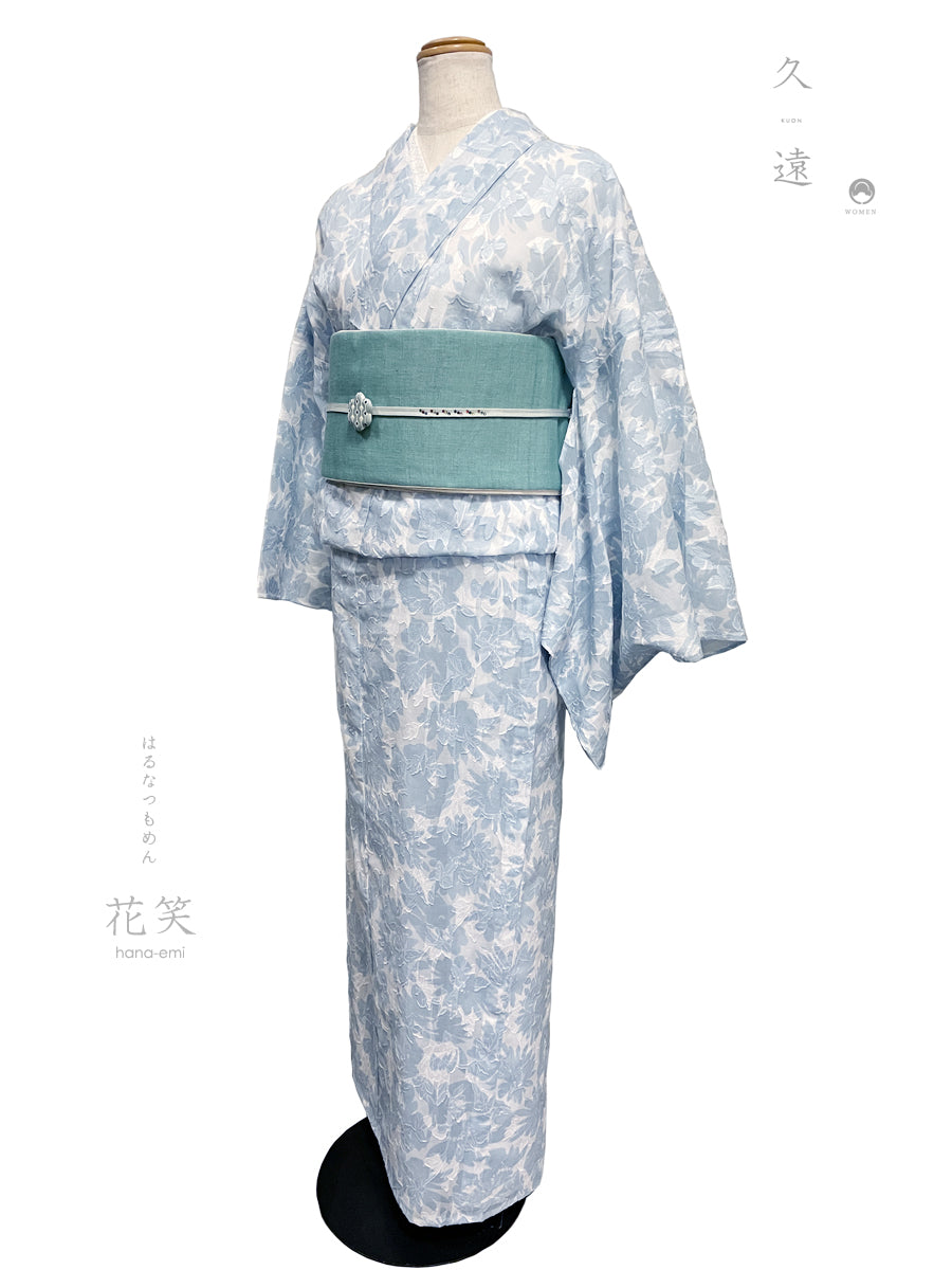 (KUON)はるなつもめん「花笑/hana-emi」単仕立て付き