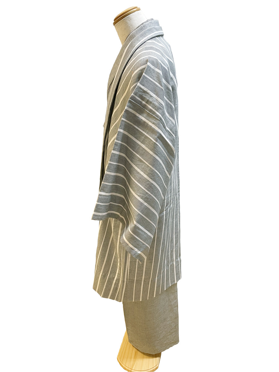 (SUI MEN) Cotton washi woven ready-to-wear haori "yarn-dyed stripes" men's ready-to-wear (L) size