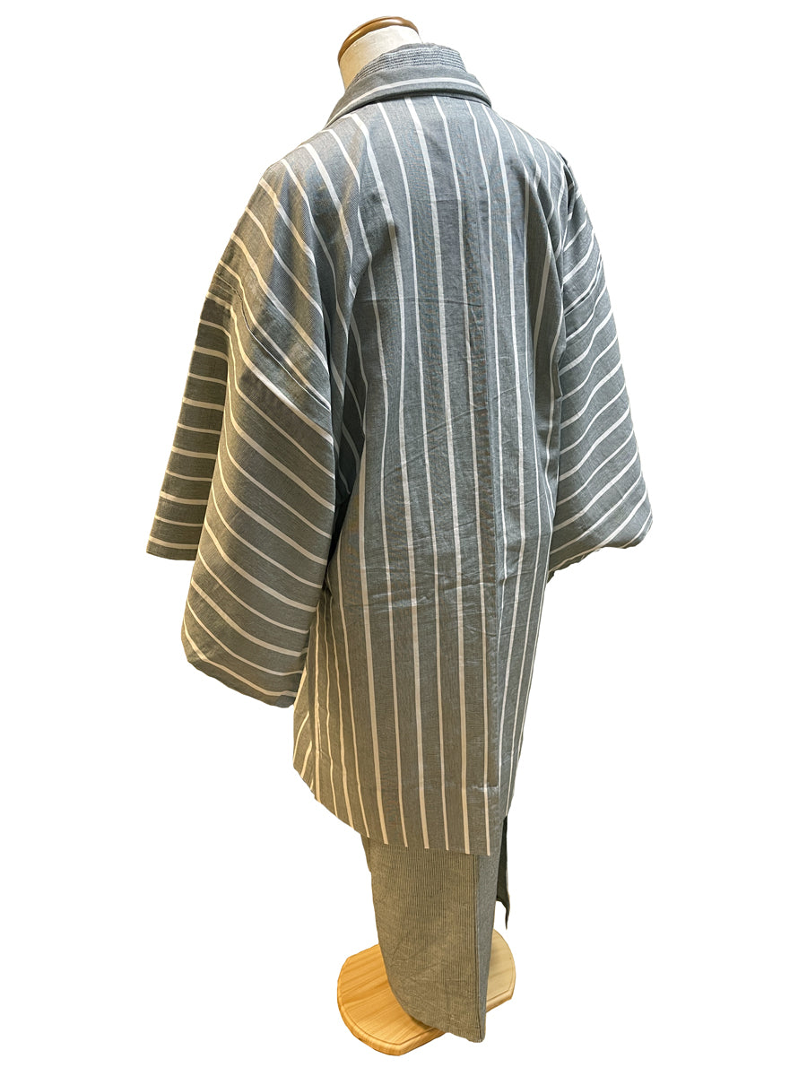 (SUI MEN) Cotton washi woven ready-to-wear haori "yarn-dyed stripes" men's ready-to-wear (L) size