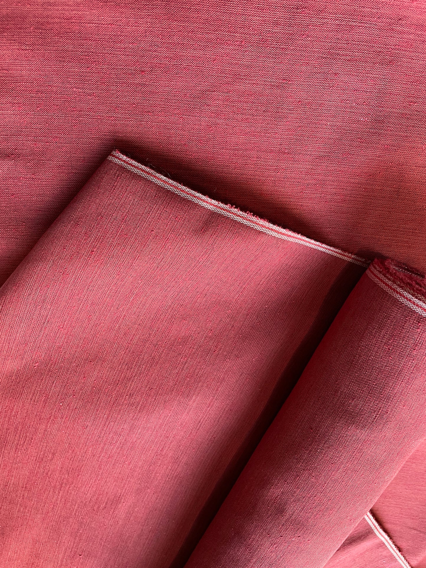 Bingo-ori cotton "Plain weave (pomegranate color)" Single layer