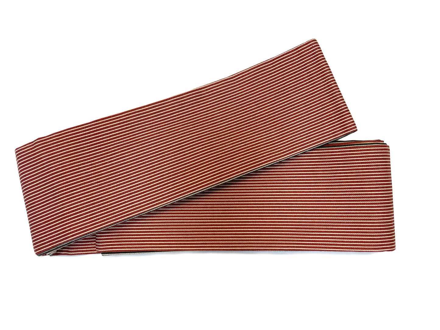 Sankatsu-dyed cotton square obi "Daimyo stripes (double-sided)"