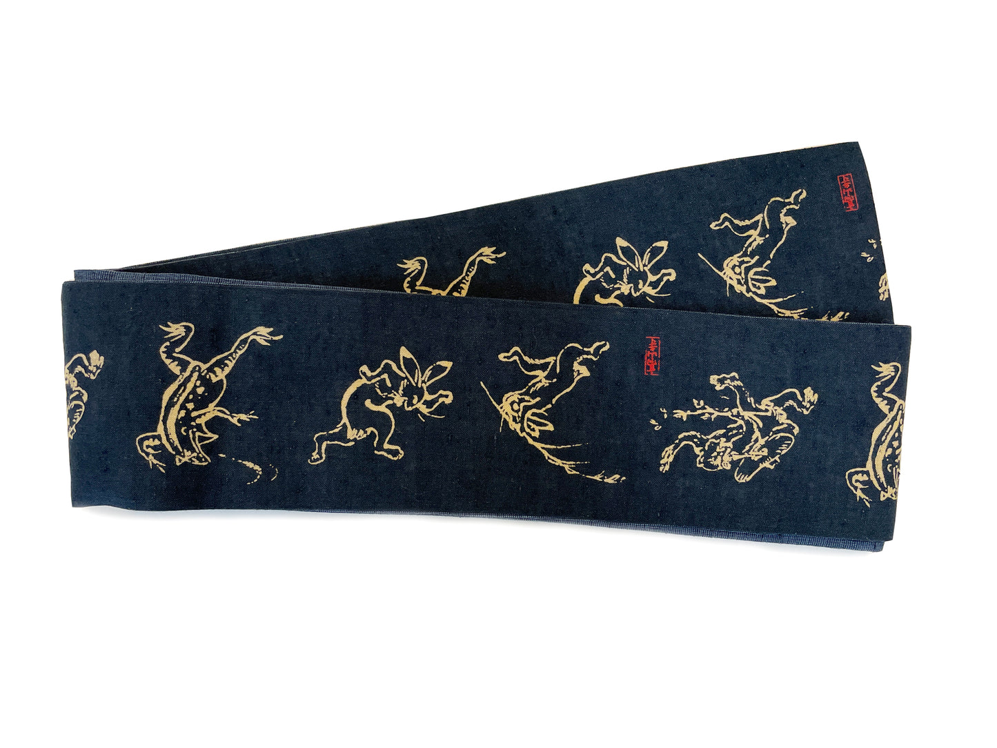 Cotton sash "Choju-giga (Navy)"