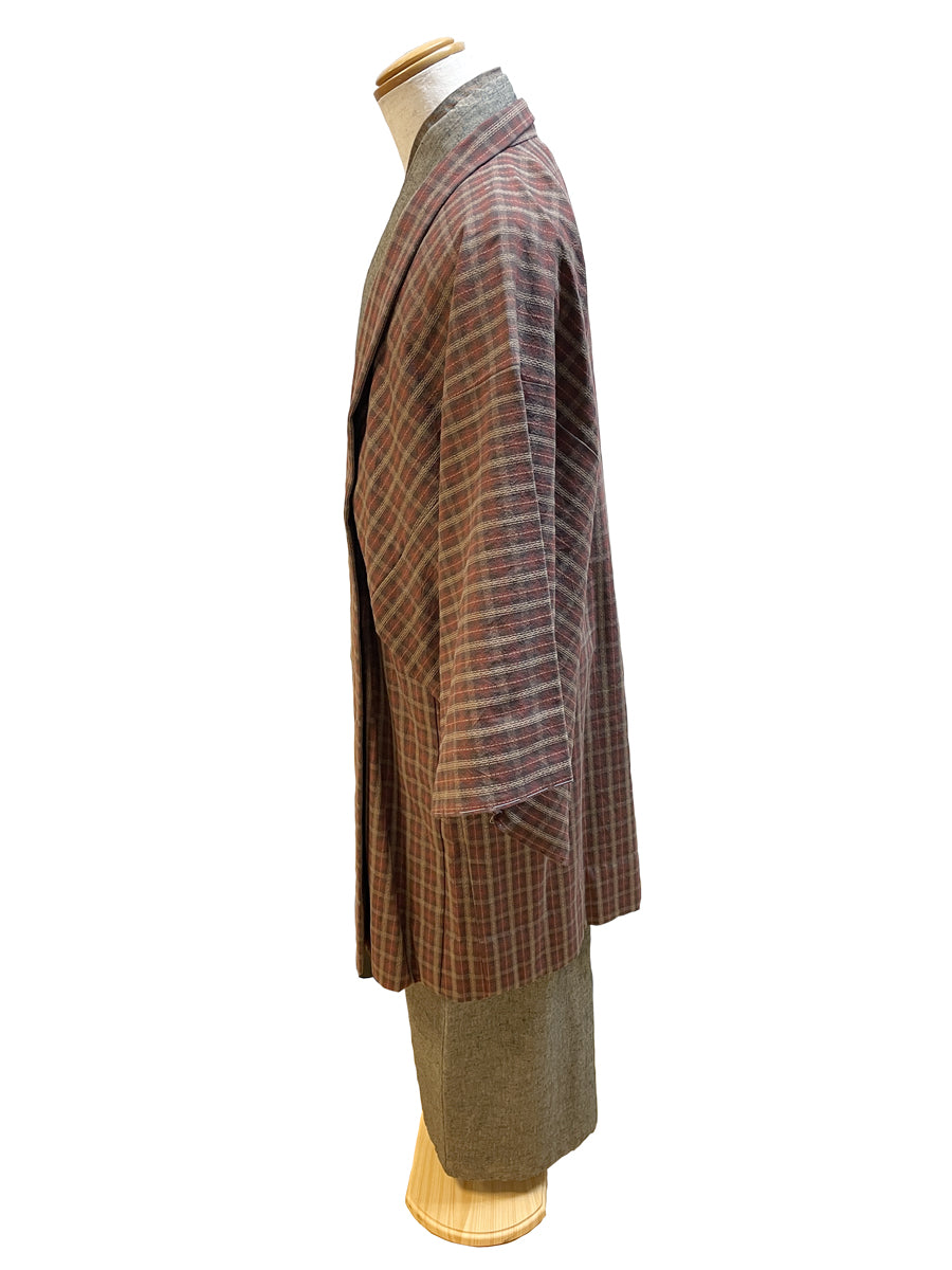 (SUI MEN) Cotton Haori "Check" Men's Ready-to-Wear (L) Size