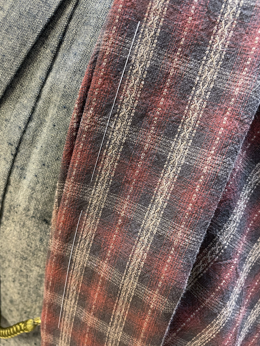 (SUI MEN) Cotton Haori "Check" Men's Ready-to-Wear (L) Size