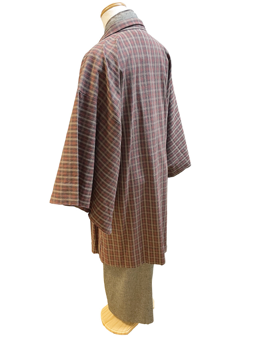(SUI MEN) Cotton Haori "Check" Men's Ready-to-Wear (L) Size