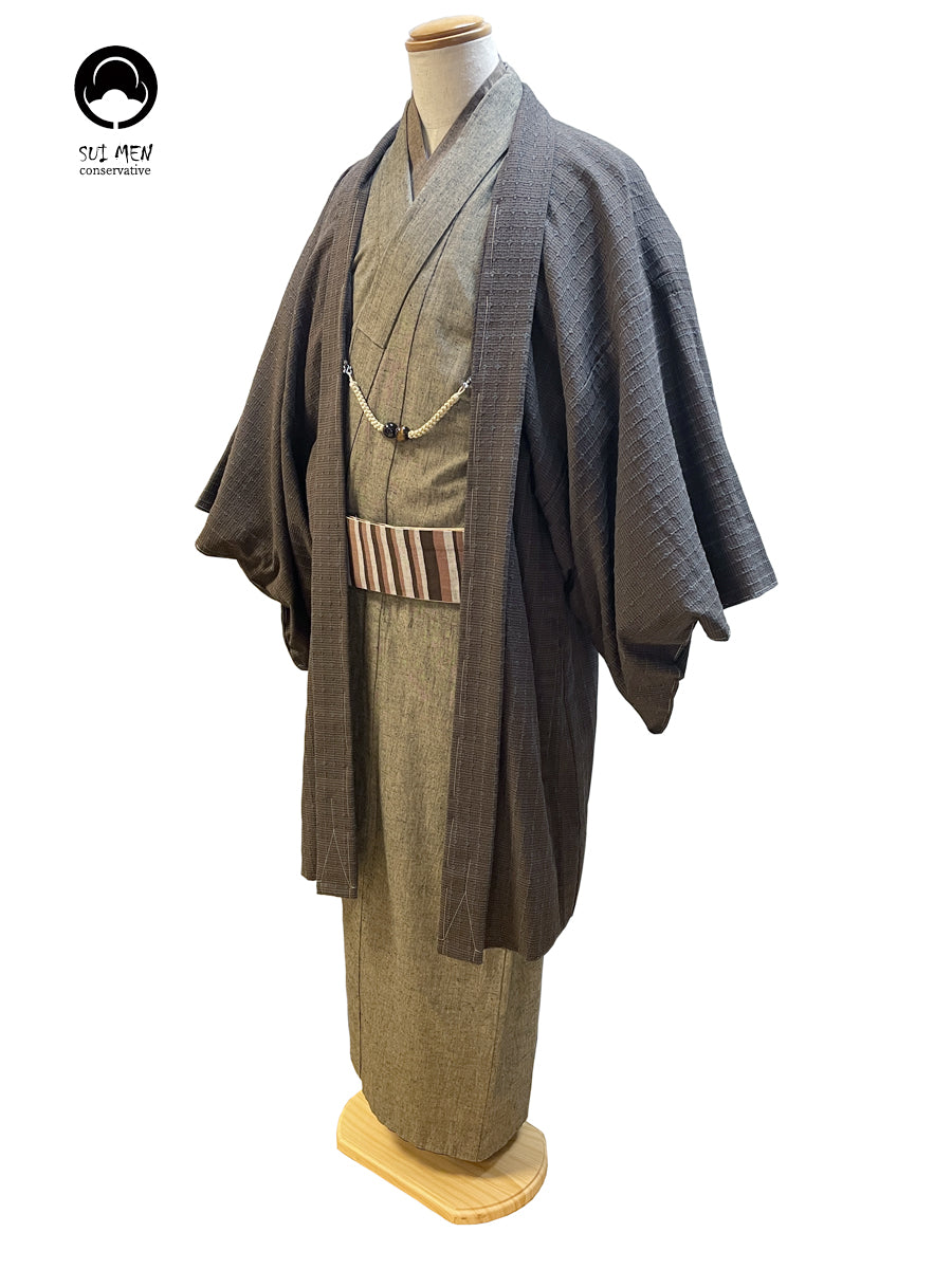 (SUI MEN) Cotton Haori "Sudare Stripe" Men's Ready-to-Wear (L) Size