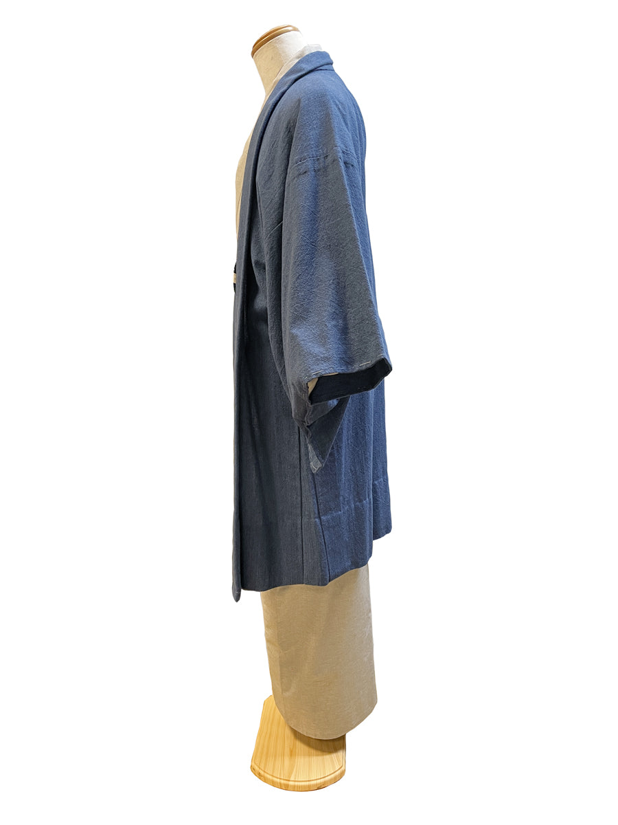 (SUI MEN)無地色紬木綿羽織メンズプレタ(L)サイズ