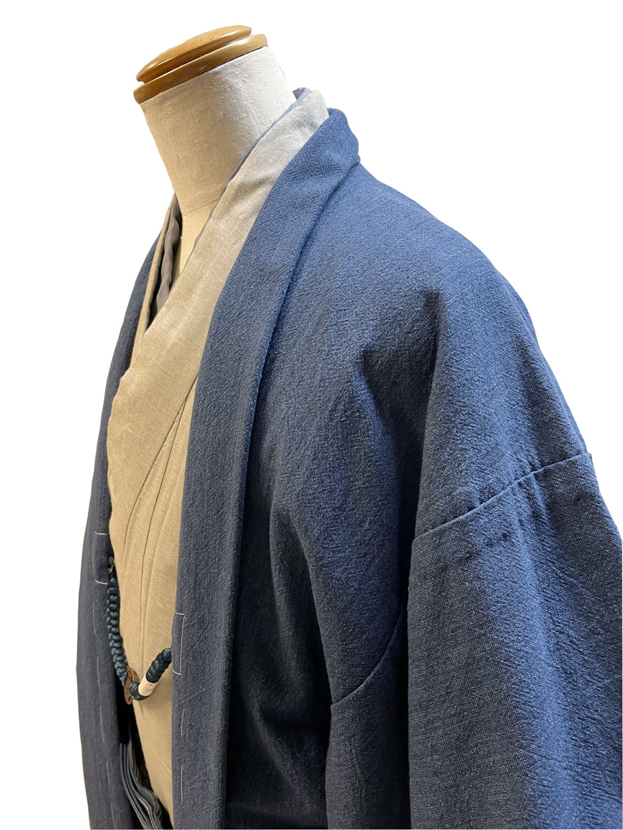 (SUI MEN)無地色紬木綿羽織メンズプレタ(L)サイズ