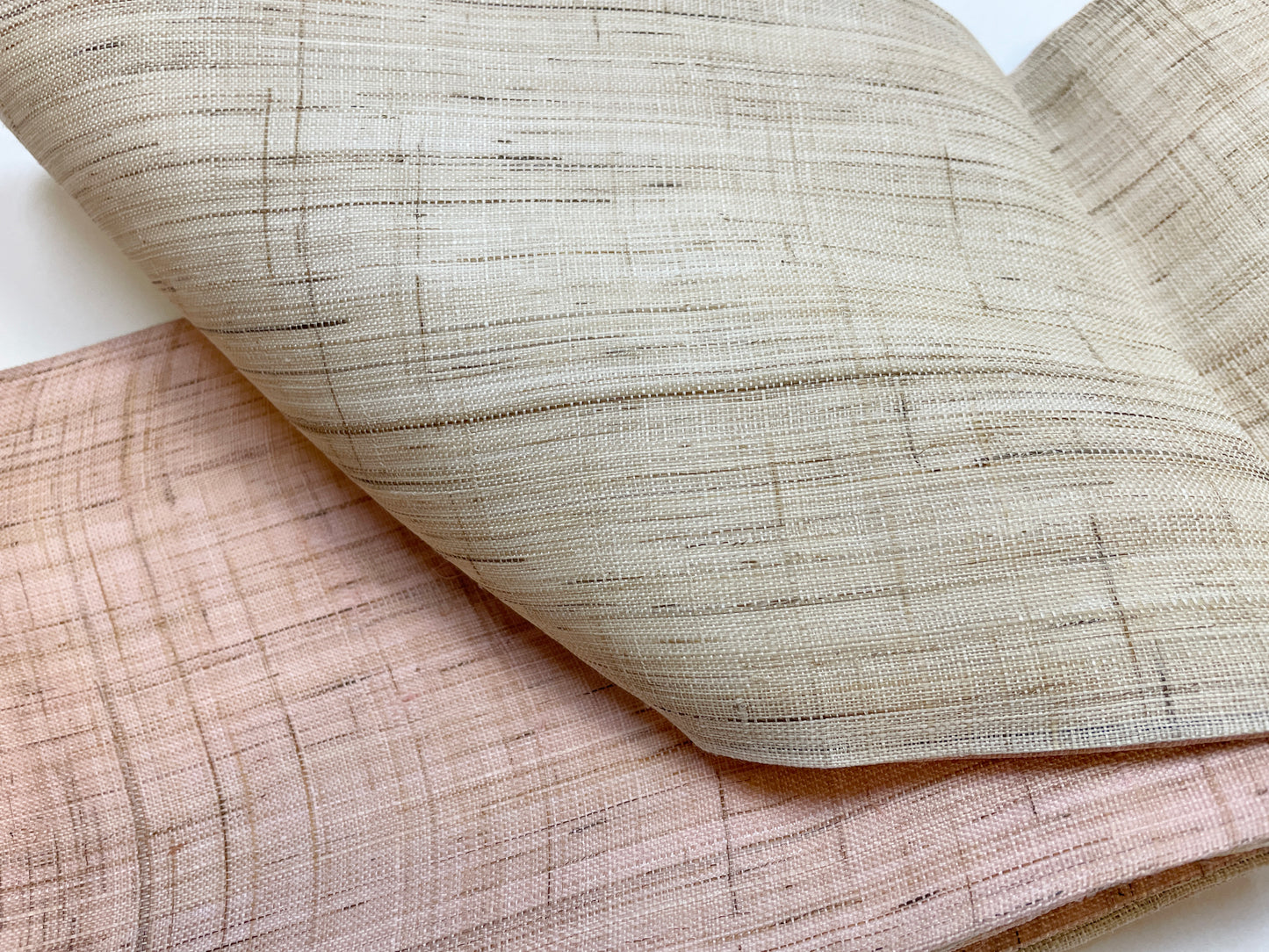 Plain linen thin obi "Shibuzakura"