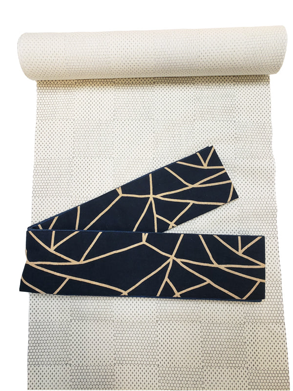 木綿角帯「クラック柄/濃紺」