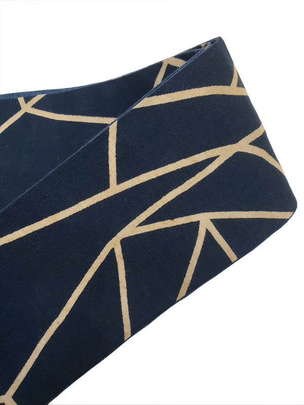 Cotton square obi "crack pattern/dark blue"
