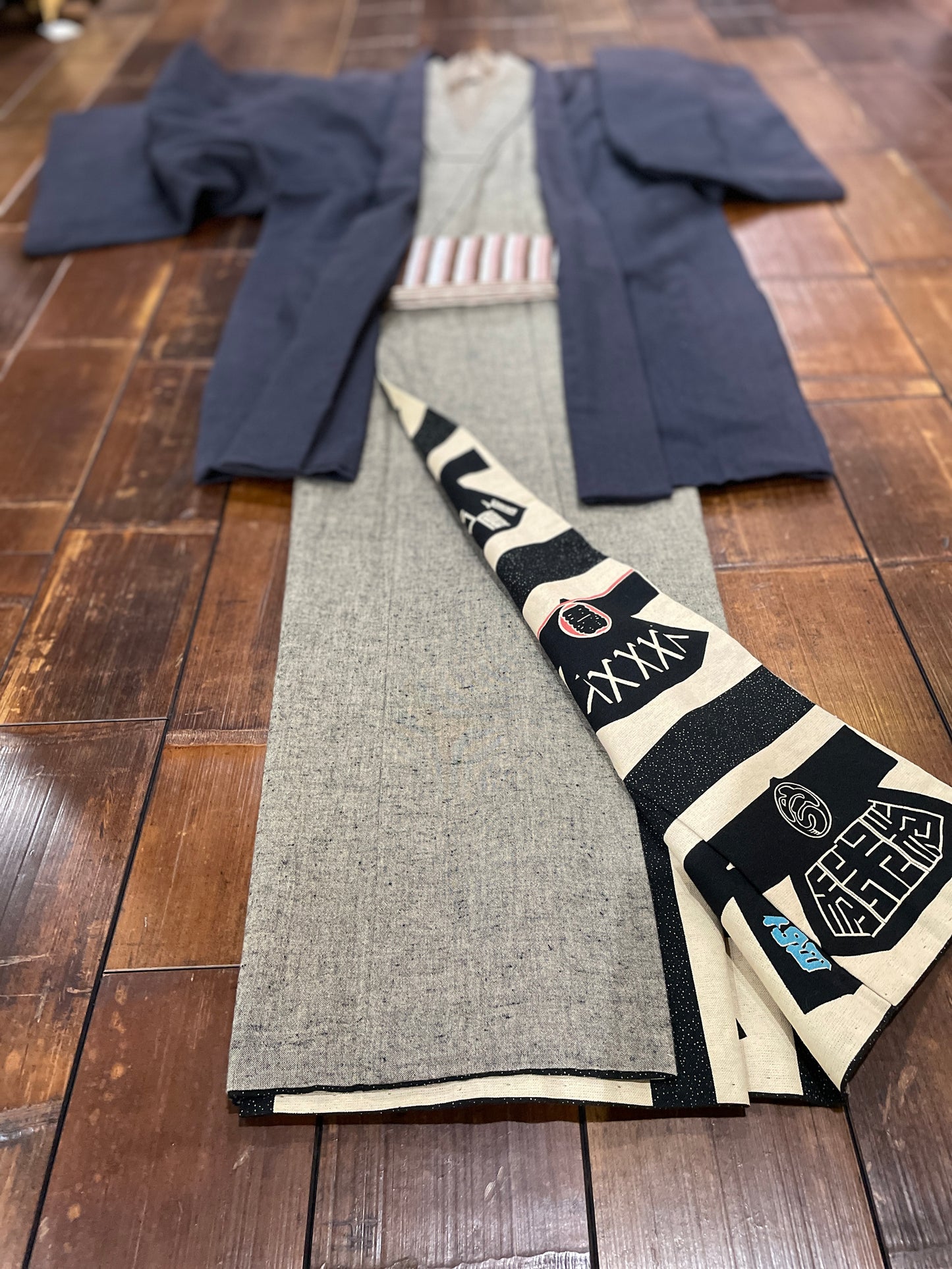 (SUI MEN) Antique tsumugi cotton kimono