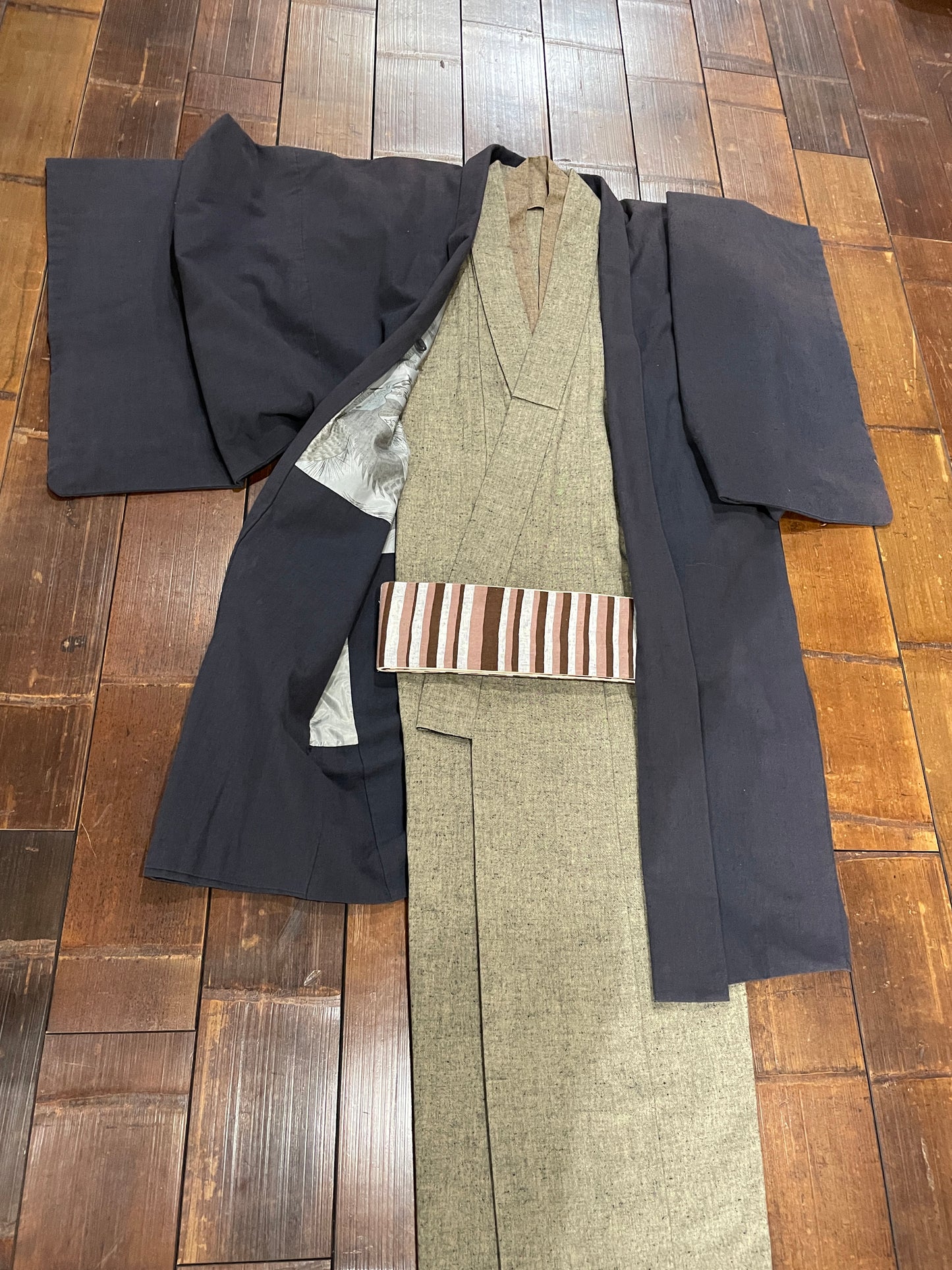 (SUI MEN) Antique tsumugi cotton kimono