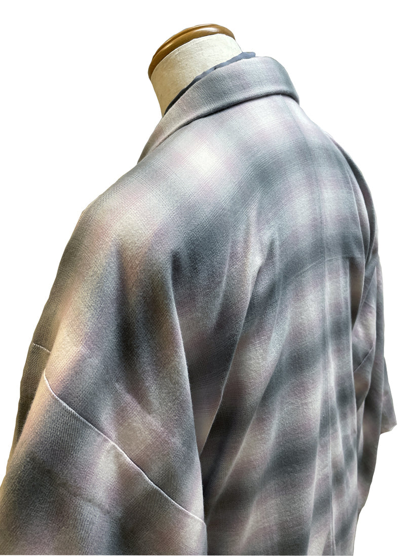 (SUI MEN) Organic cotton haori "Yarn-dyed check brushed" Men's ready-to-wear (L size)
