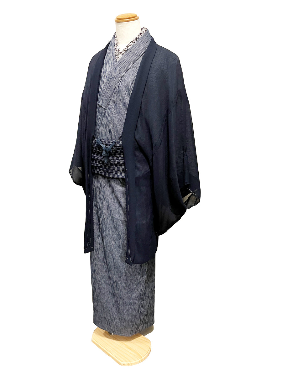 (SUIMEN)「高島ちぢみ(先染め)よろけ縞」 単仕立て付き