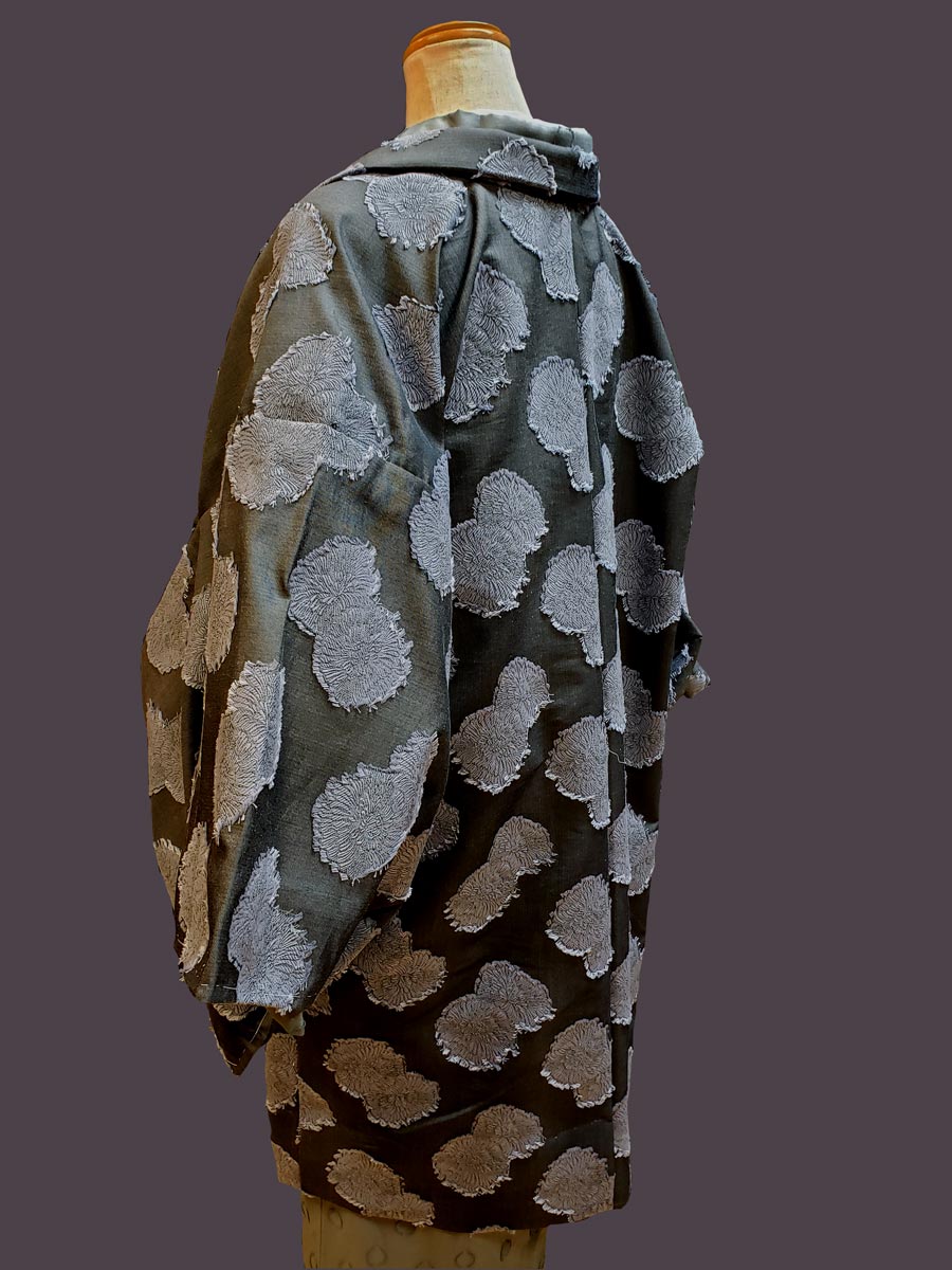 (KUON) Cotton jacquard woven haori "BOTAN"