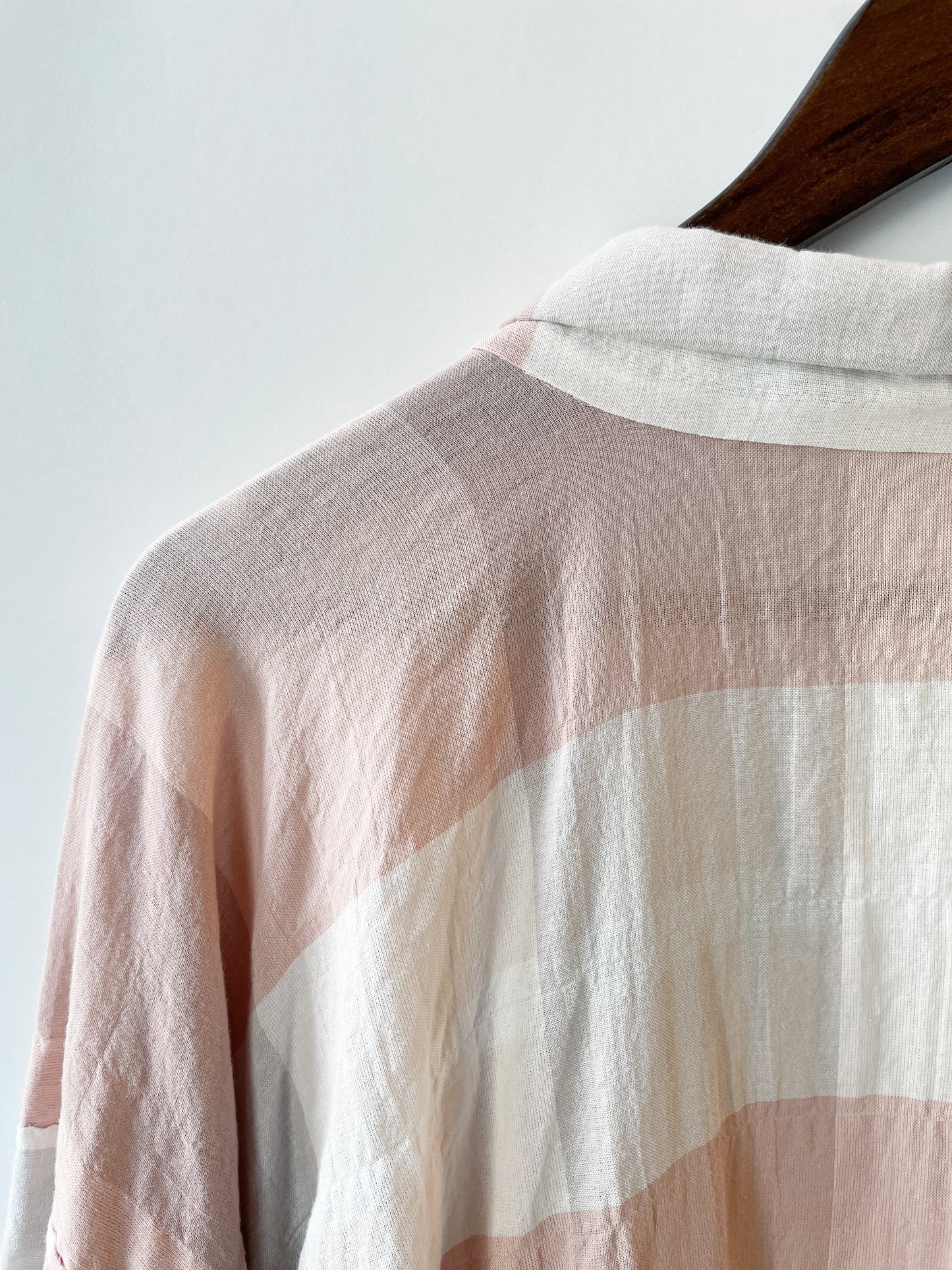 (KUON)コットン薄羽織(BLOCK CHECK)レディースプレタ(L)サイズ