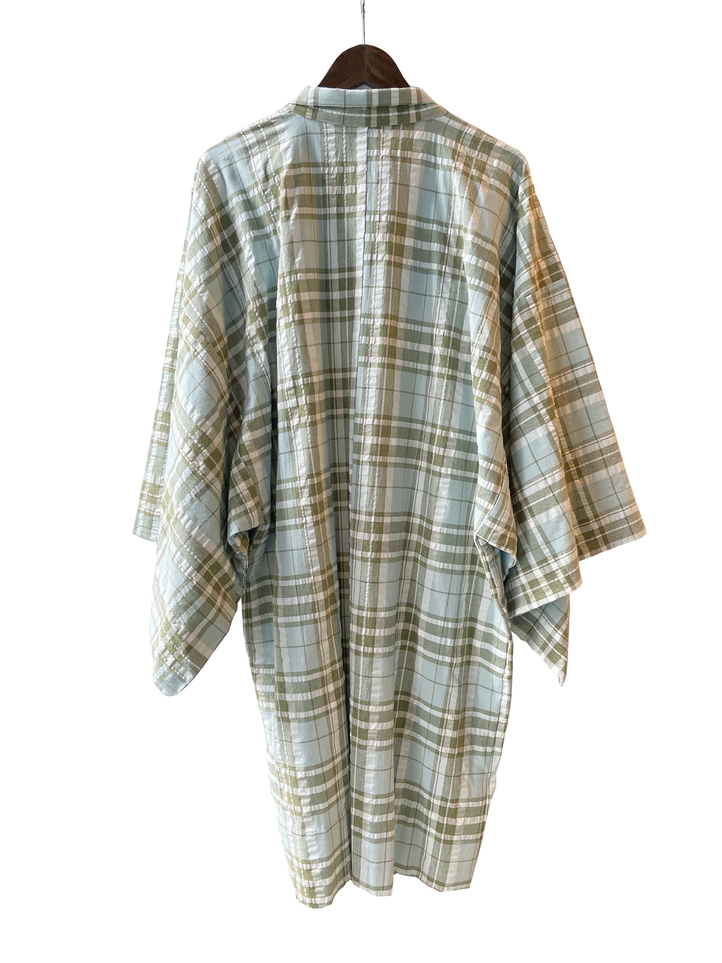 (SUIMEN)春夏木綿薄羽織「Tertan Check」メンズプレタ(L)サイズ