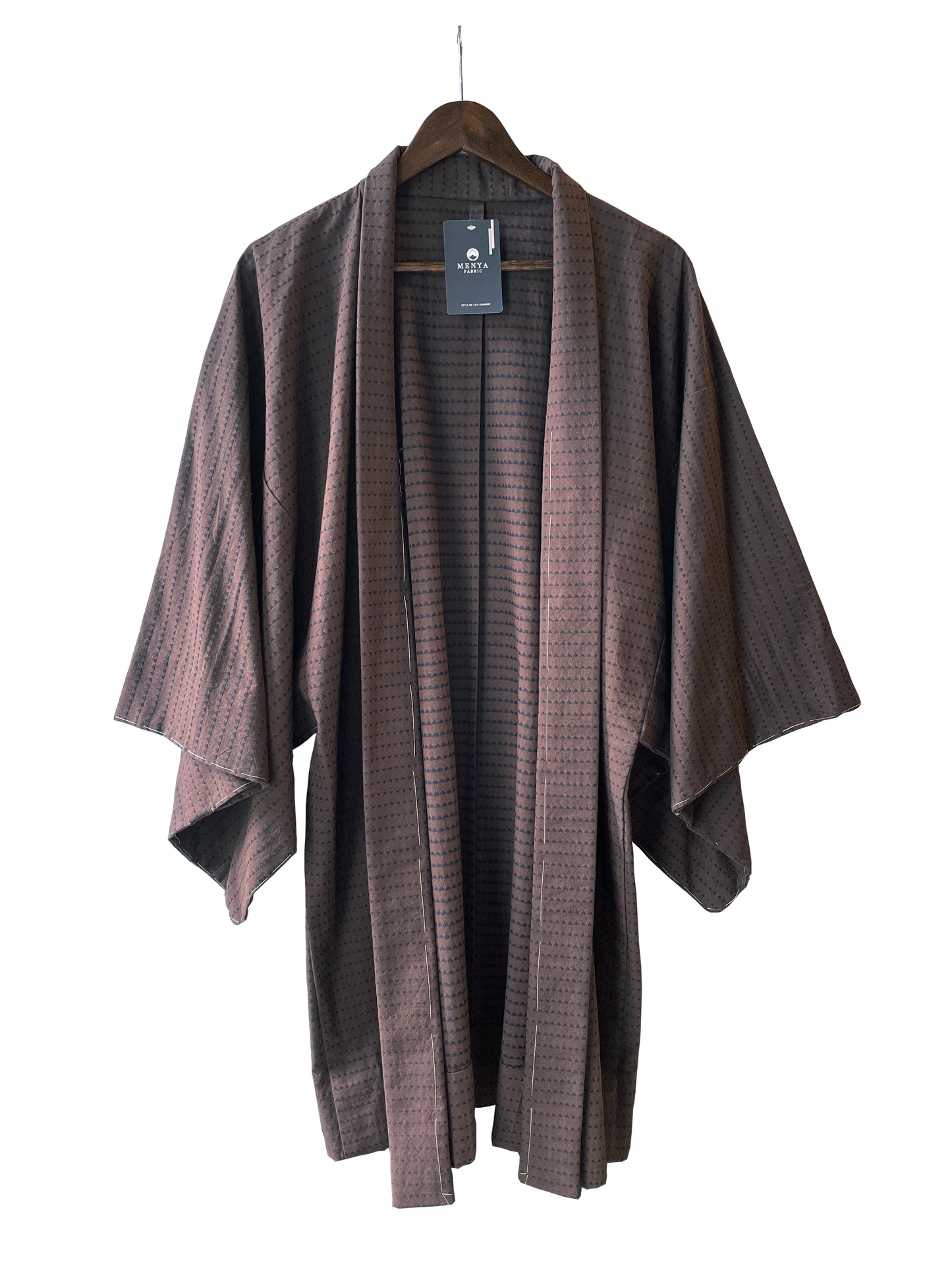 (SUIMEN) Yarn-dyed cotton haori (UROKO) Men's ready-to-wear (M) size