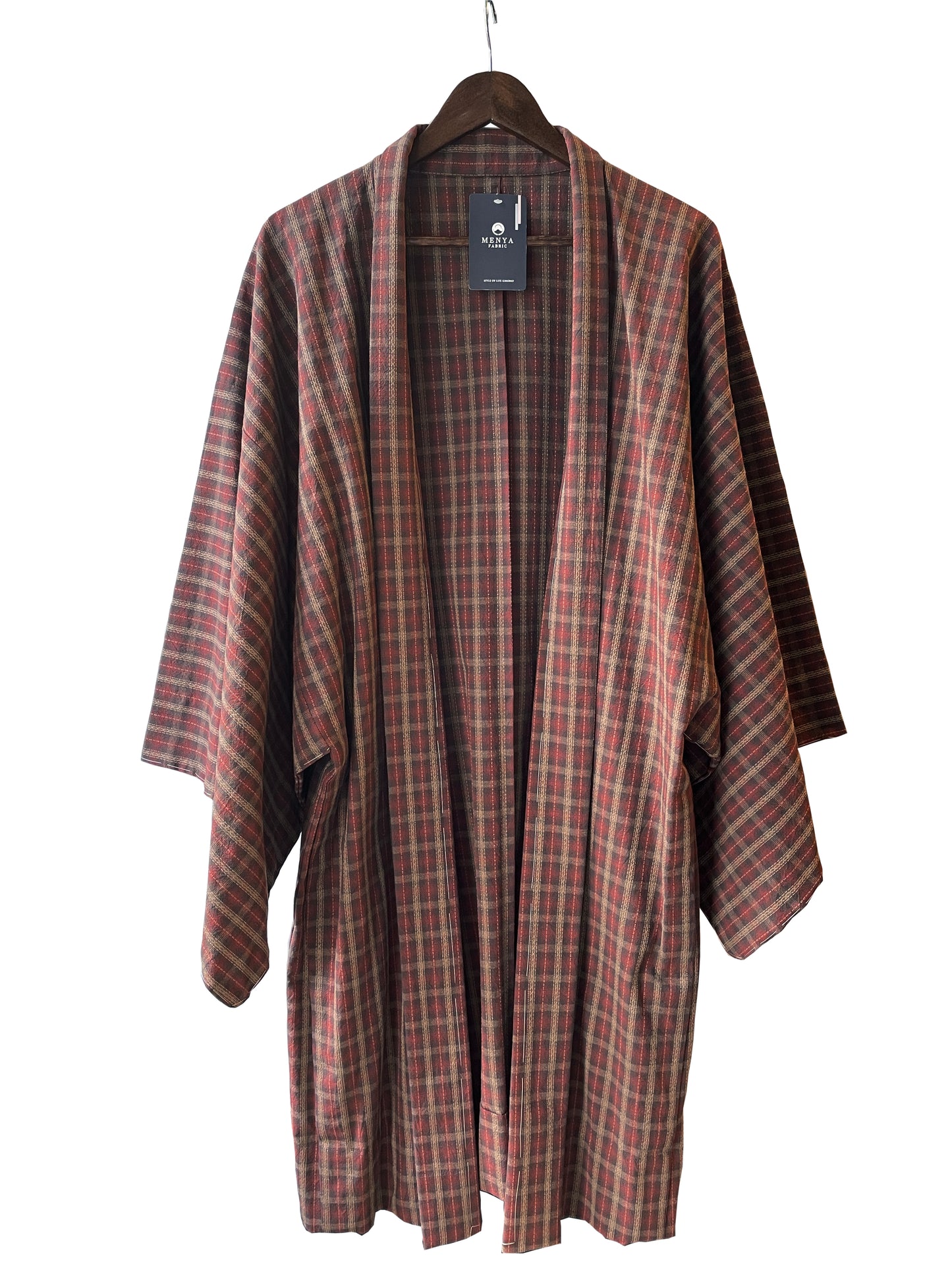 (SUI MEN) Cotton Haori "Check" Men's Ready-to-Wear (L) Size