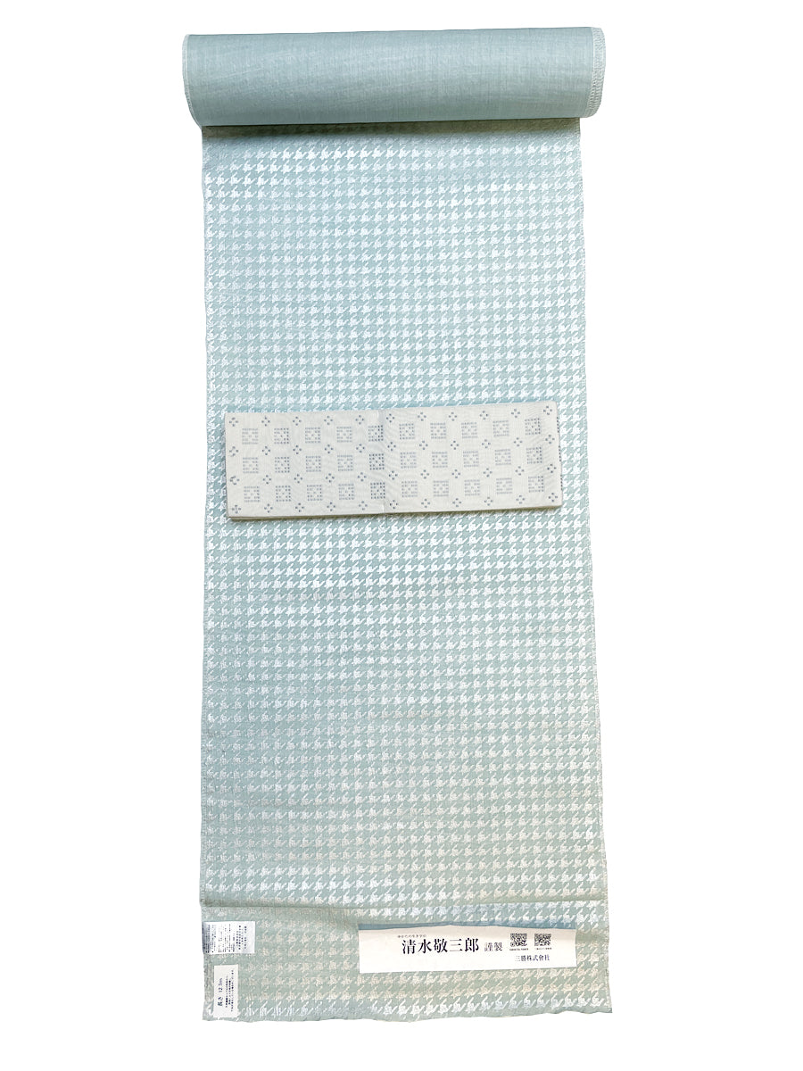 三勝染「銀箔型染麻布/裏葉柳」男女仕立て対応