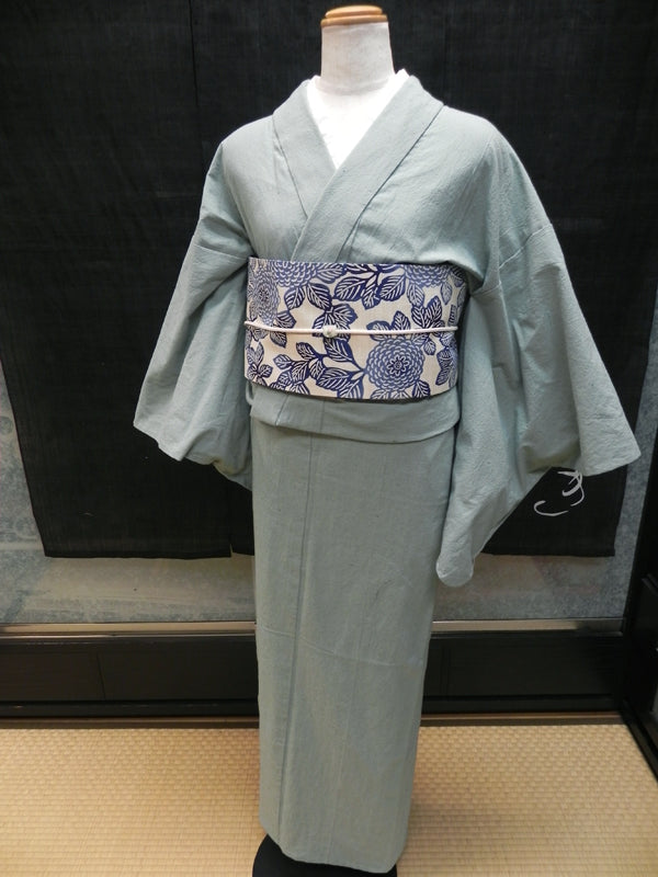 Yarn-dyed cotton kimono (plain, stylish) /sharemuji) Ladies' ready-to-wear, size M