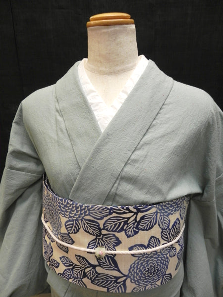 Yarn-dyed cotton kimono (plain, stylish) /sharemuji) Ladies' ready-to-wear, size M
