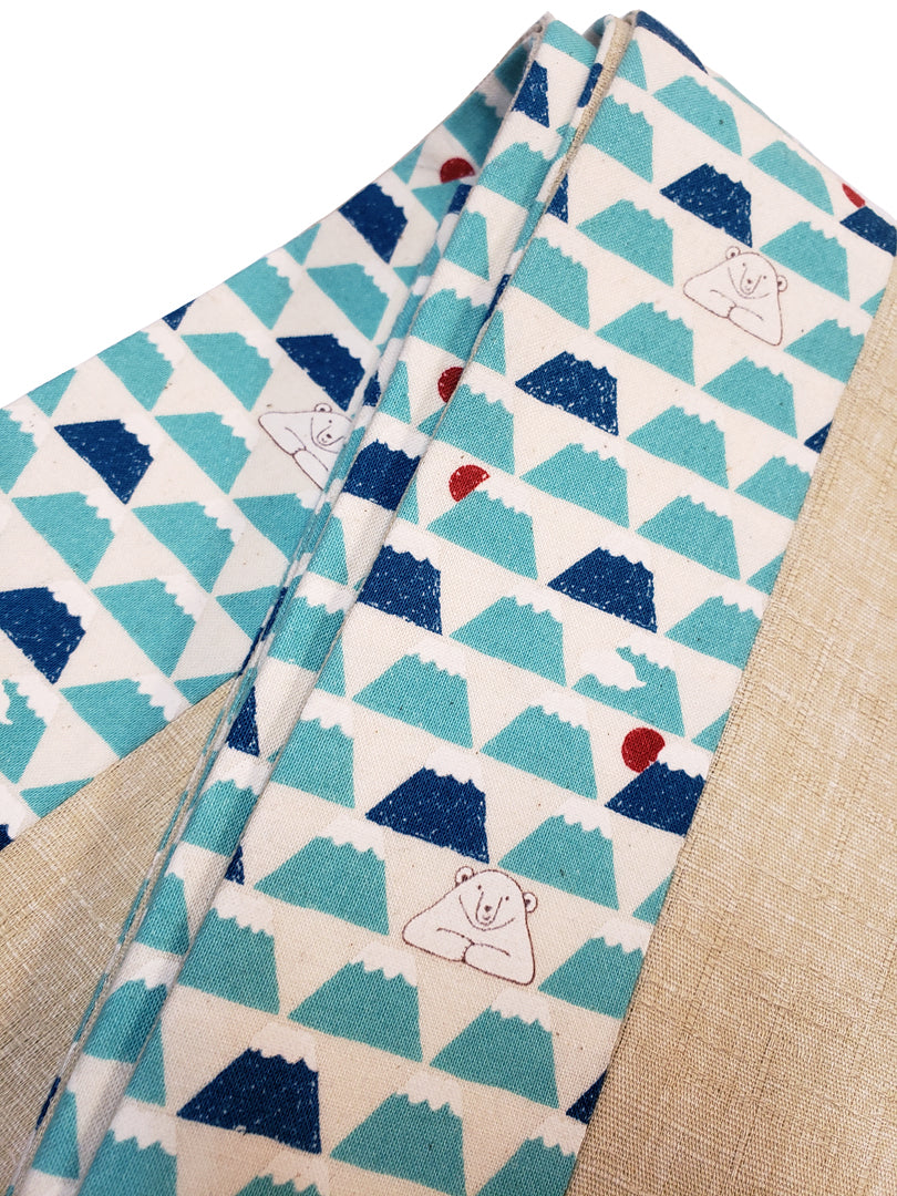 Cotton square sash "Fujiyama & Shirokuma"